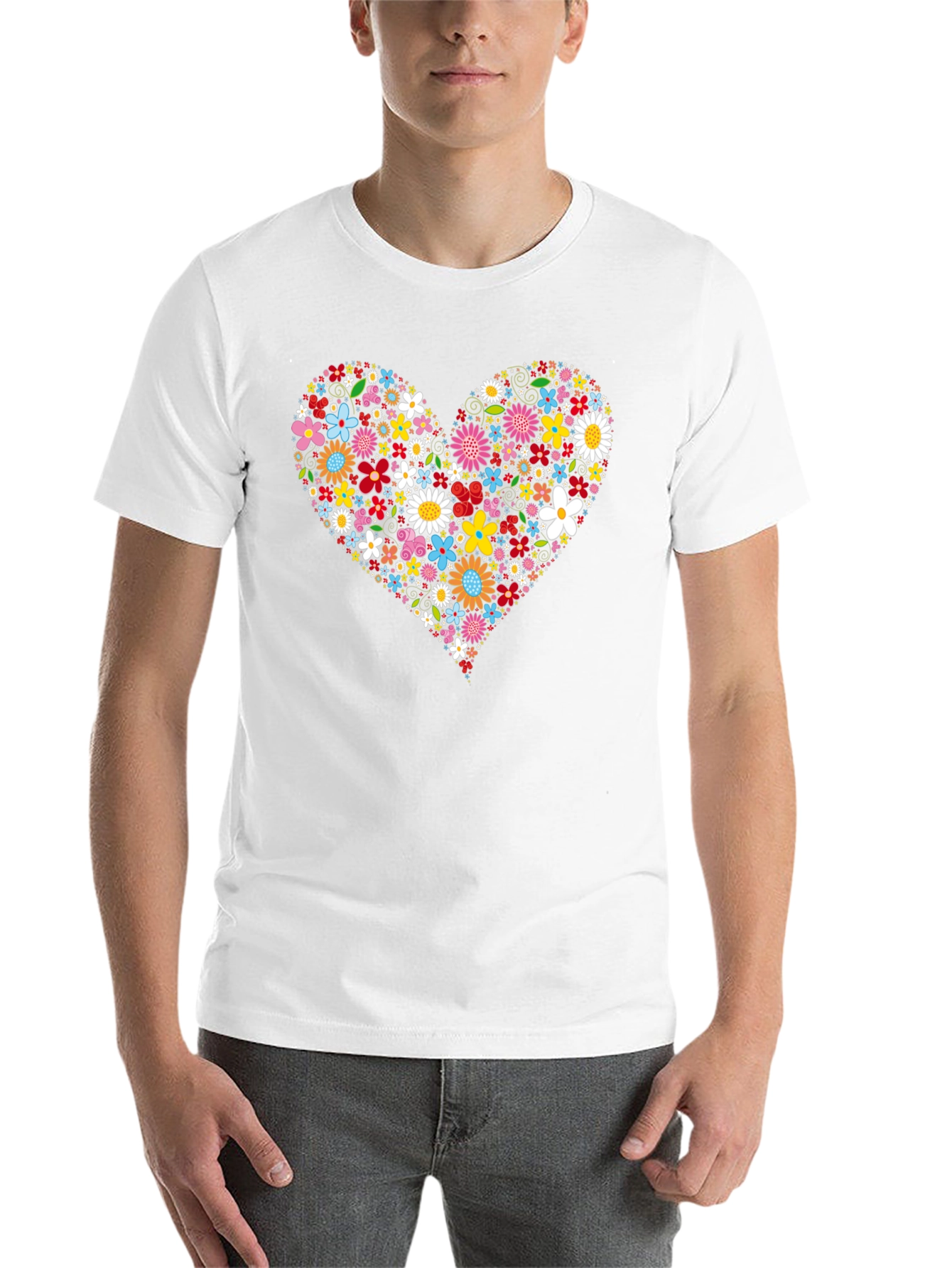Black Floral Heart Graphic Tee - Trendy Black T-Shirt view 14