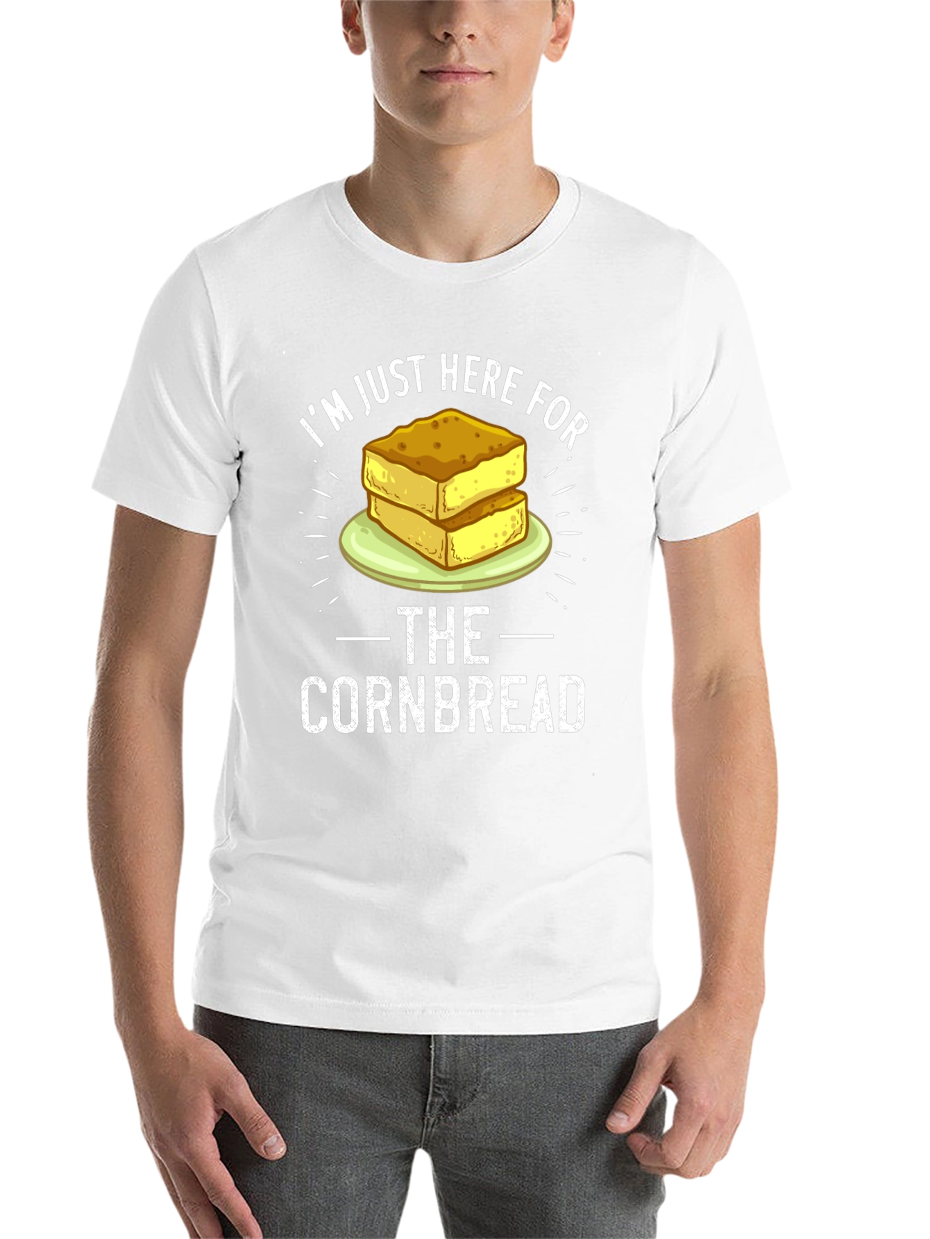 Black I'm Just Here For The Cornbread T-Shirt view 14