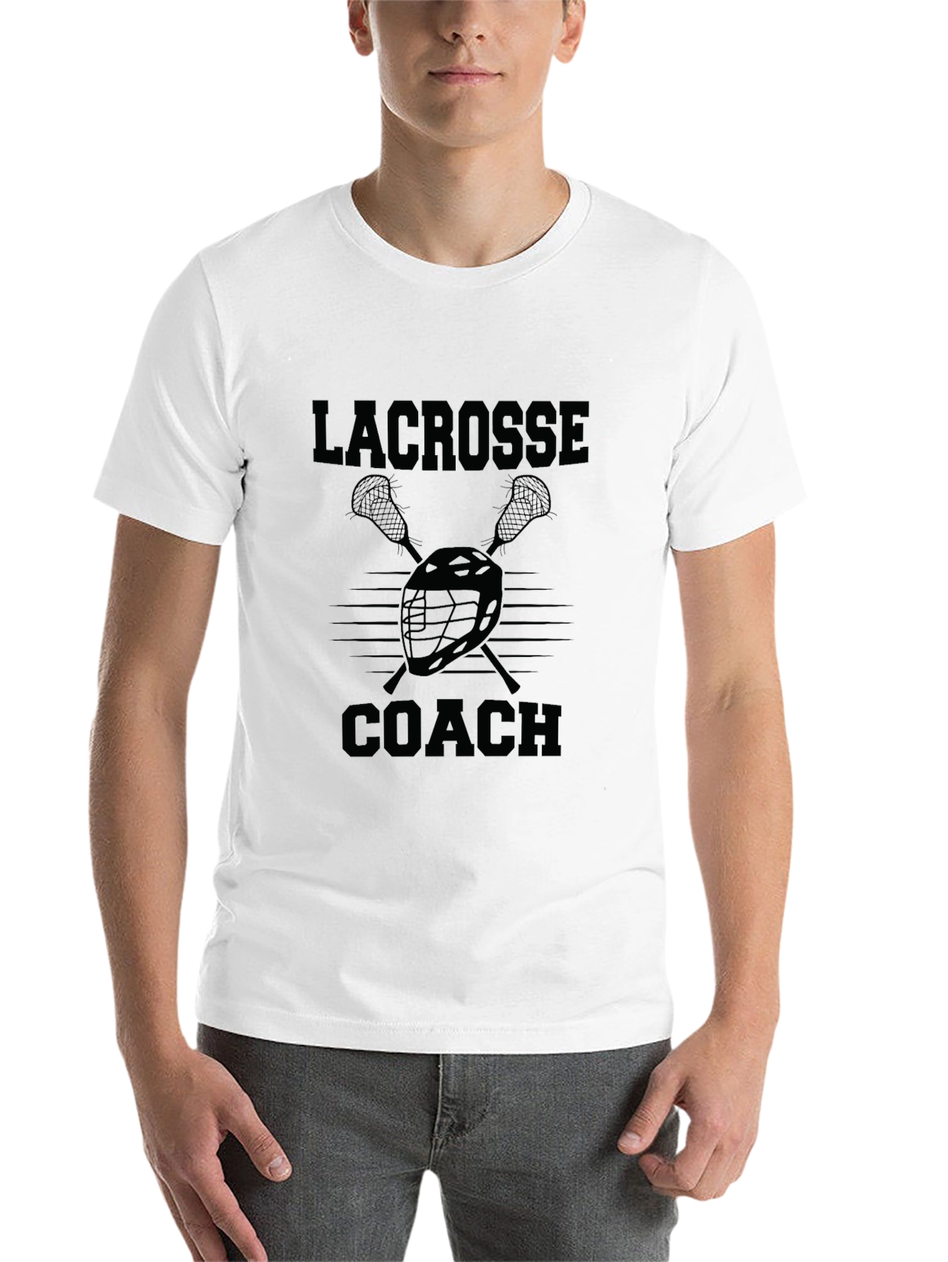 Black Lacrosse Coach Graphic Tee - Black Cotton T-Shirt view 14