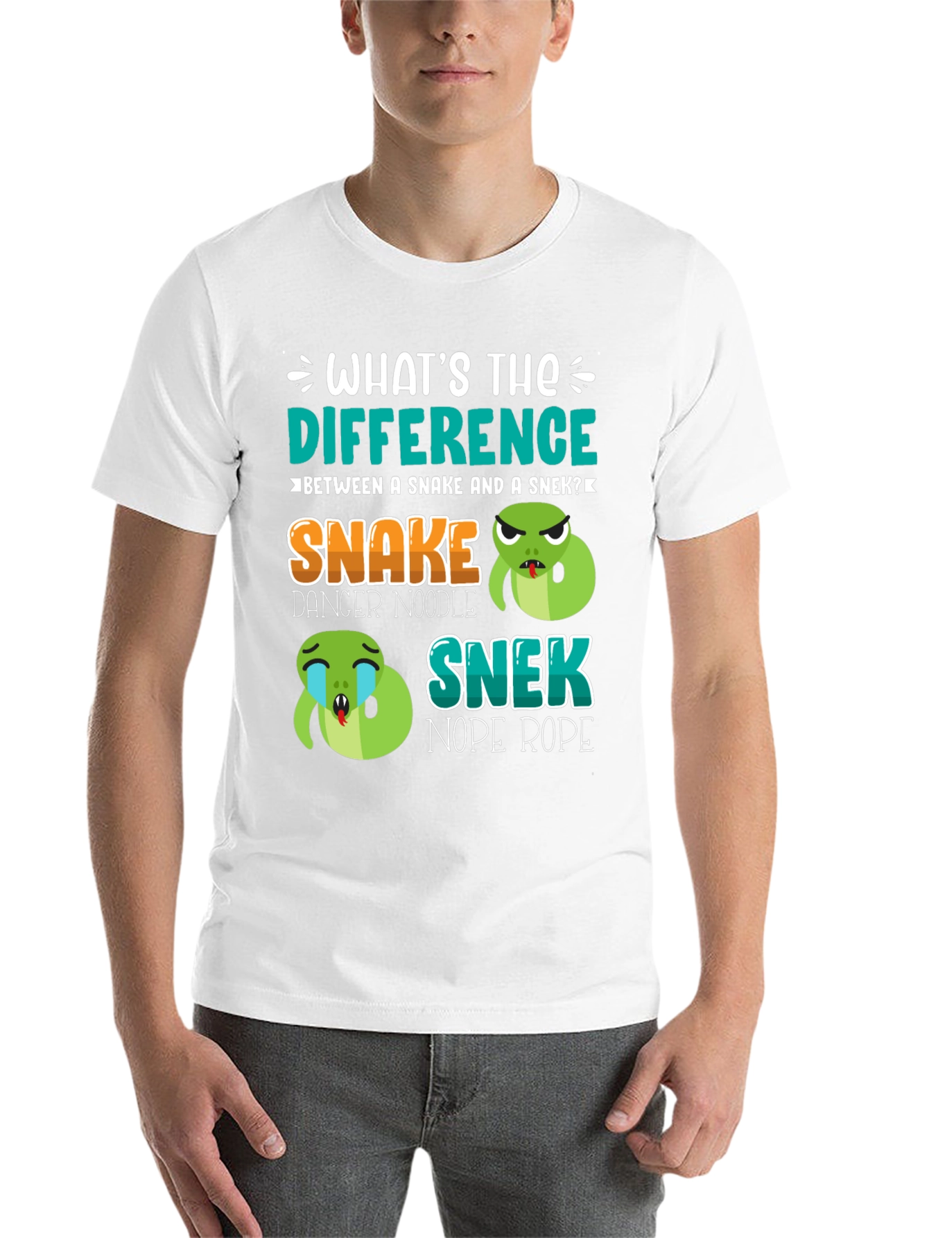 Black Snake vs Snek T-Shirt: Danger Noodle vs Nope Rope Tee view 14