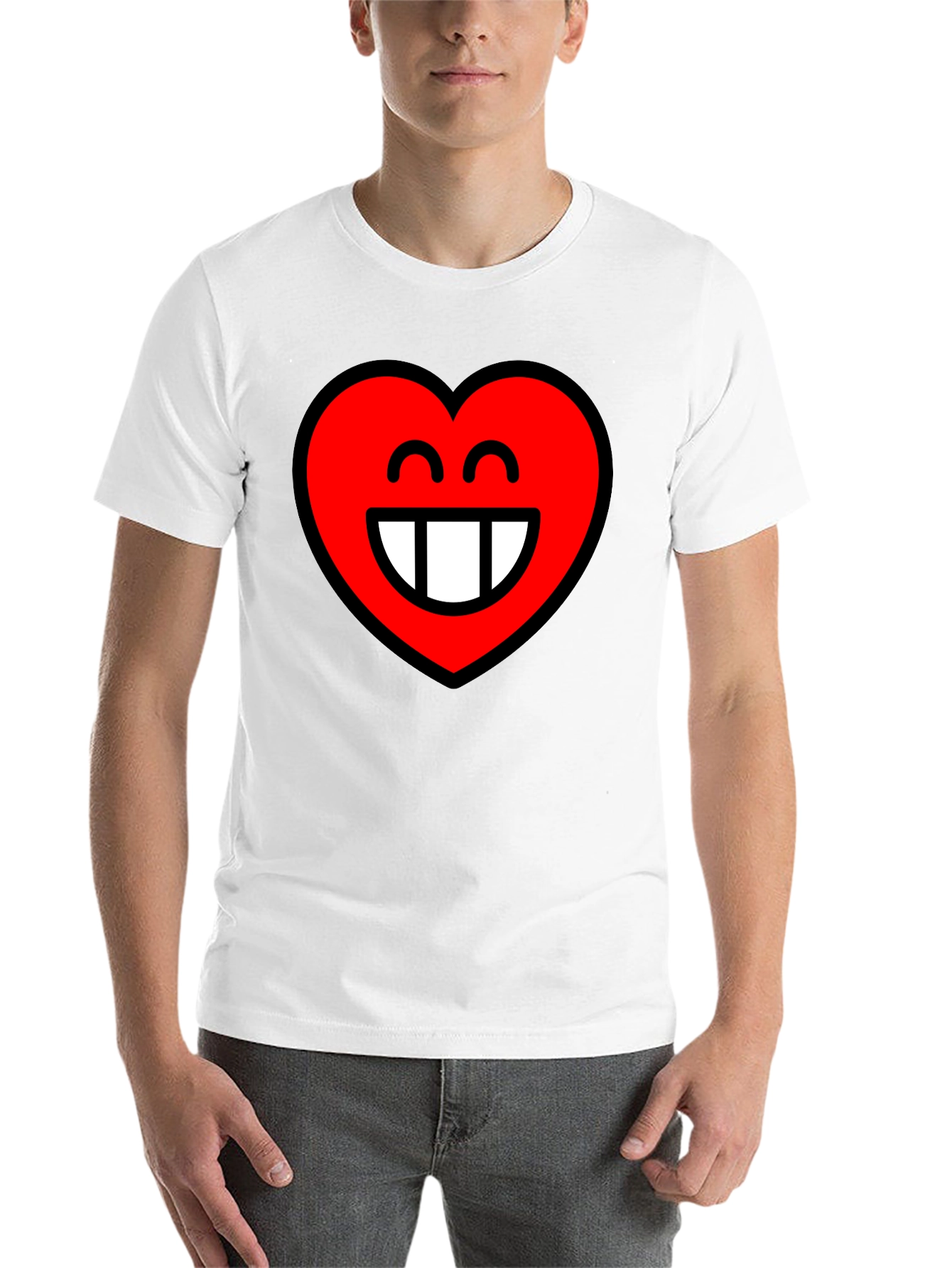 Black Heart Smile Graphic Black T-Shirt view 14