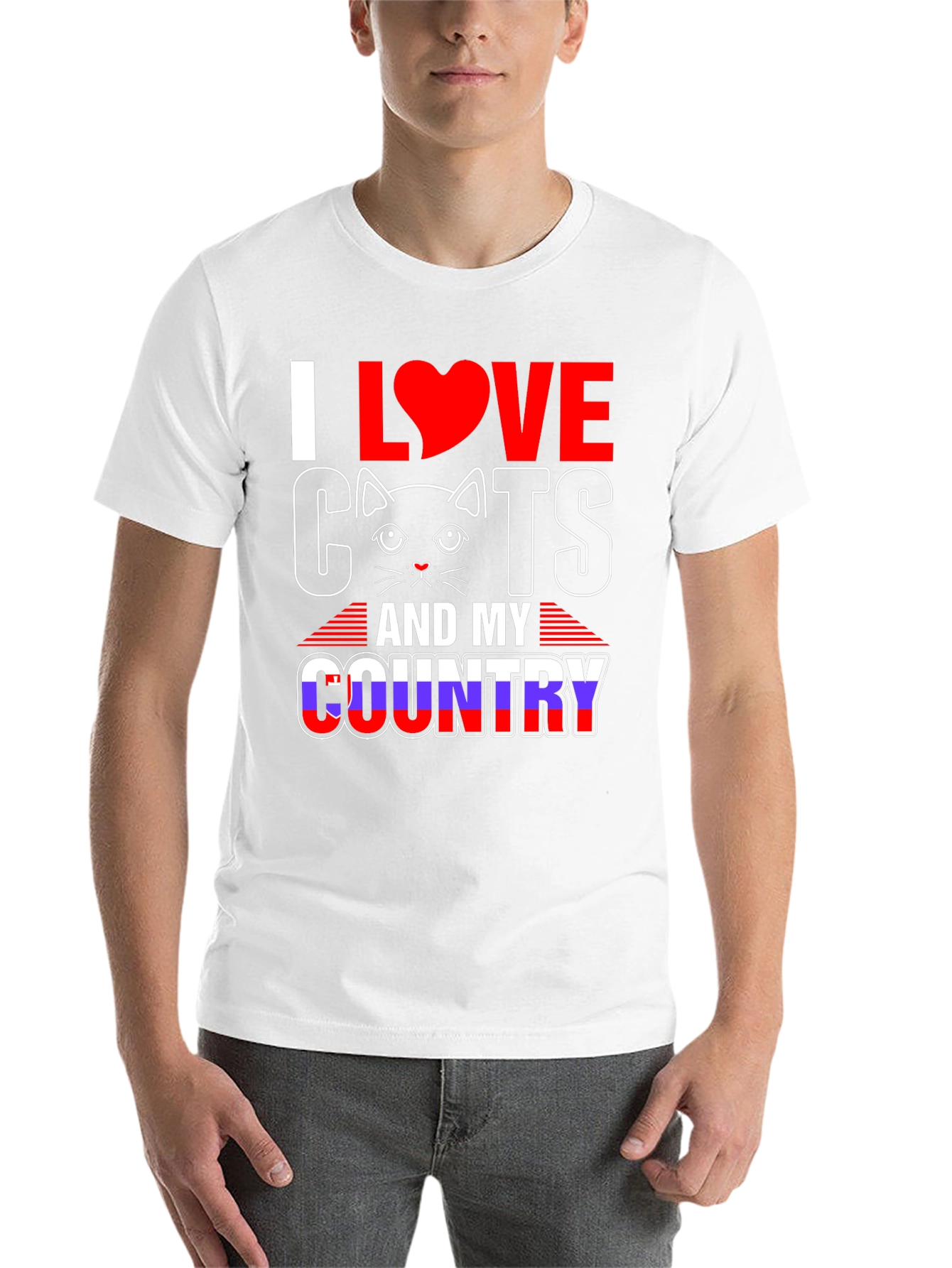 Black I Love Cats and My Country Graphic Tee view 14