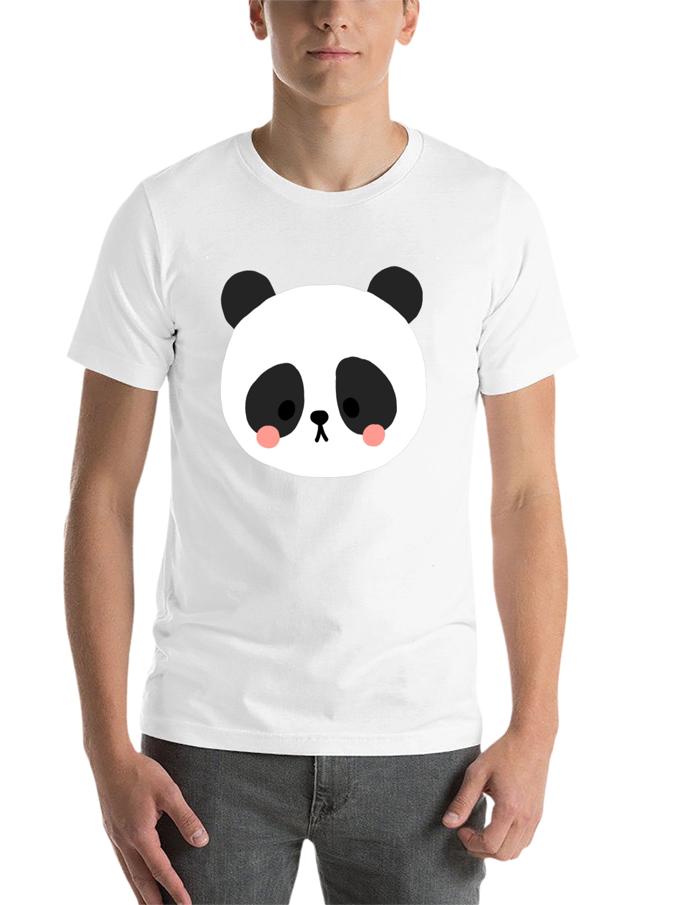 Black Cute Panda Graphic Tee - Black Cotton Blend view 14