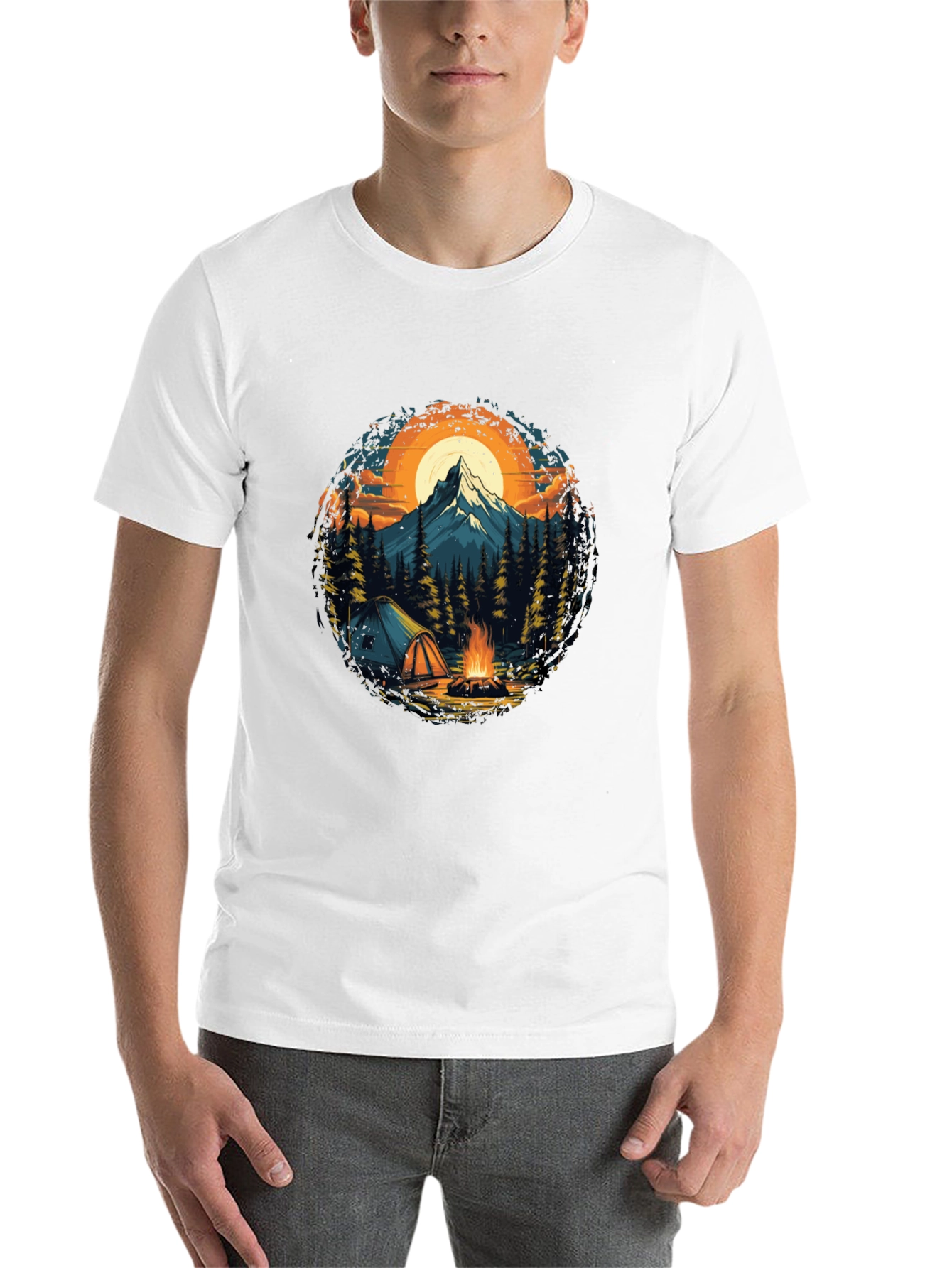 Black Outdoor Adventure T-Shirt: Camping & Mountain Design view 14