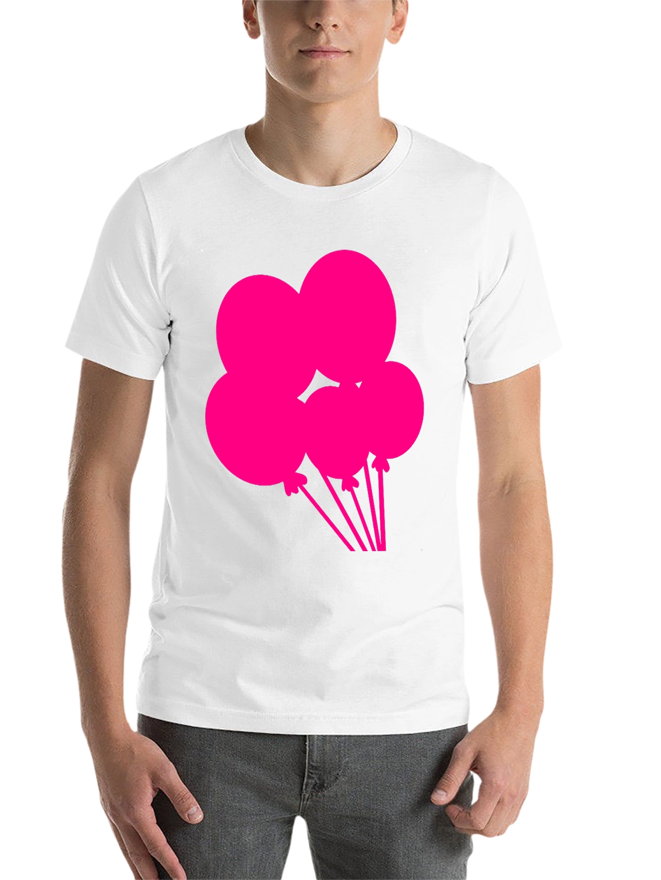 Black Fun Balloons Graphic Tee - Black Cotton T-Shirt view 14