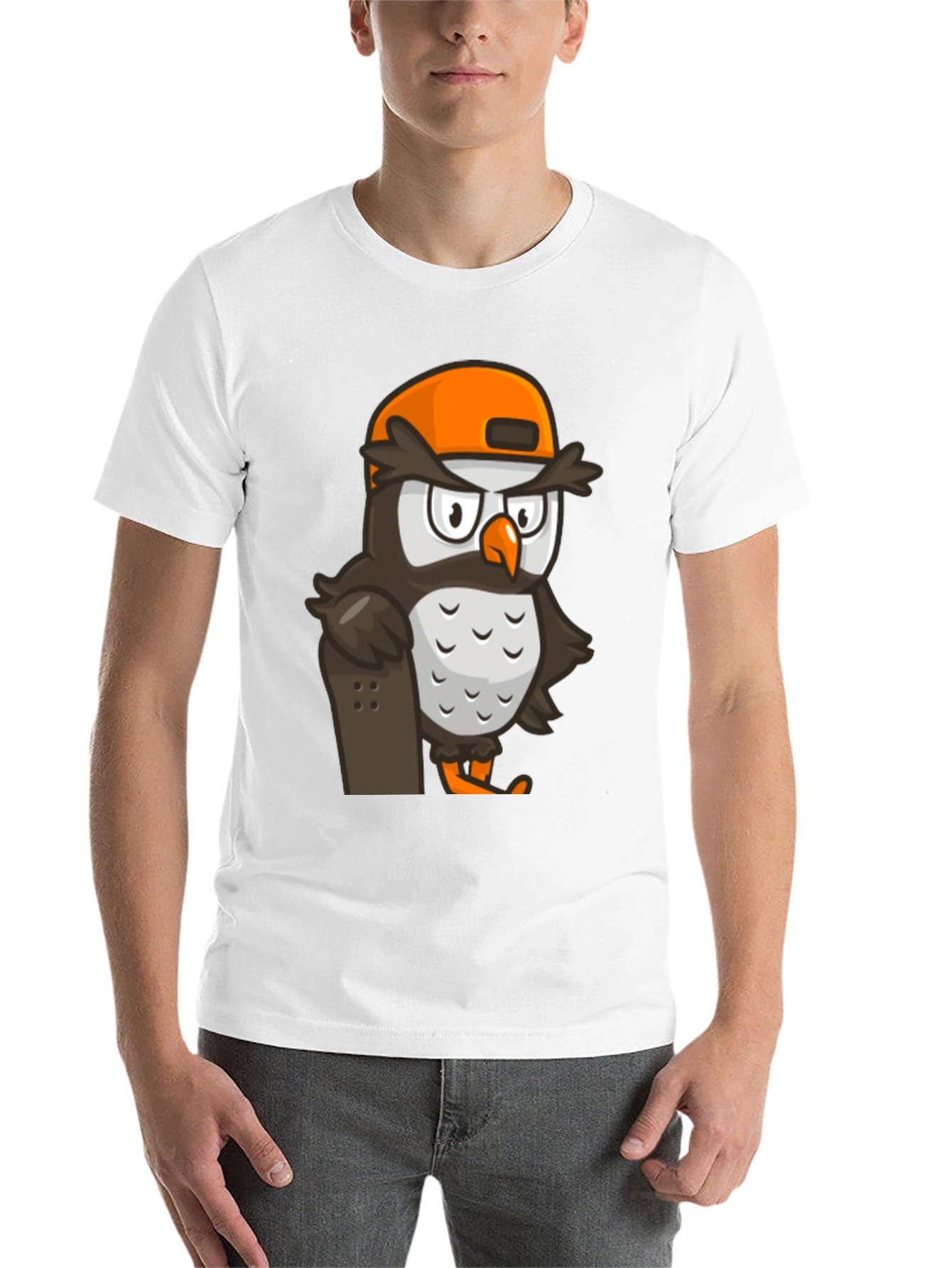 Black Cool Owl Skater Graphic Tee - Black view 14