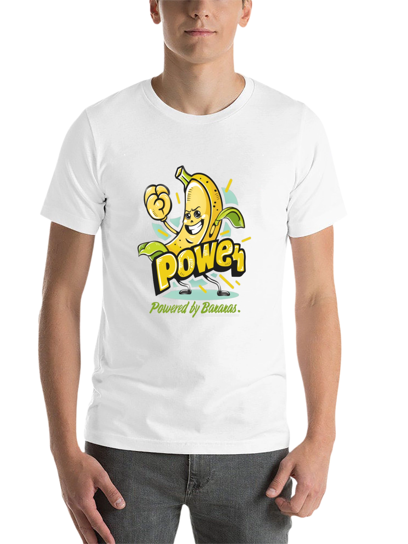 Black Banana Power T-Shirt - Fruit Cartoon Tee view 14