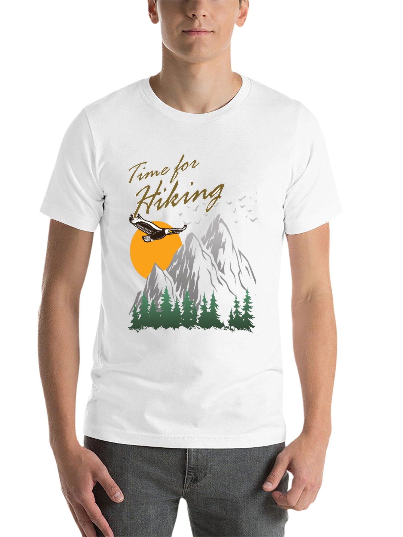 Black Time For Hiking Graphic Tee | Outdoor Adventure Shirt view 14