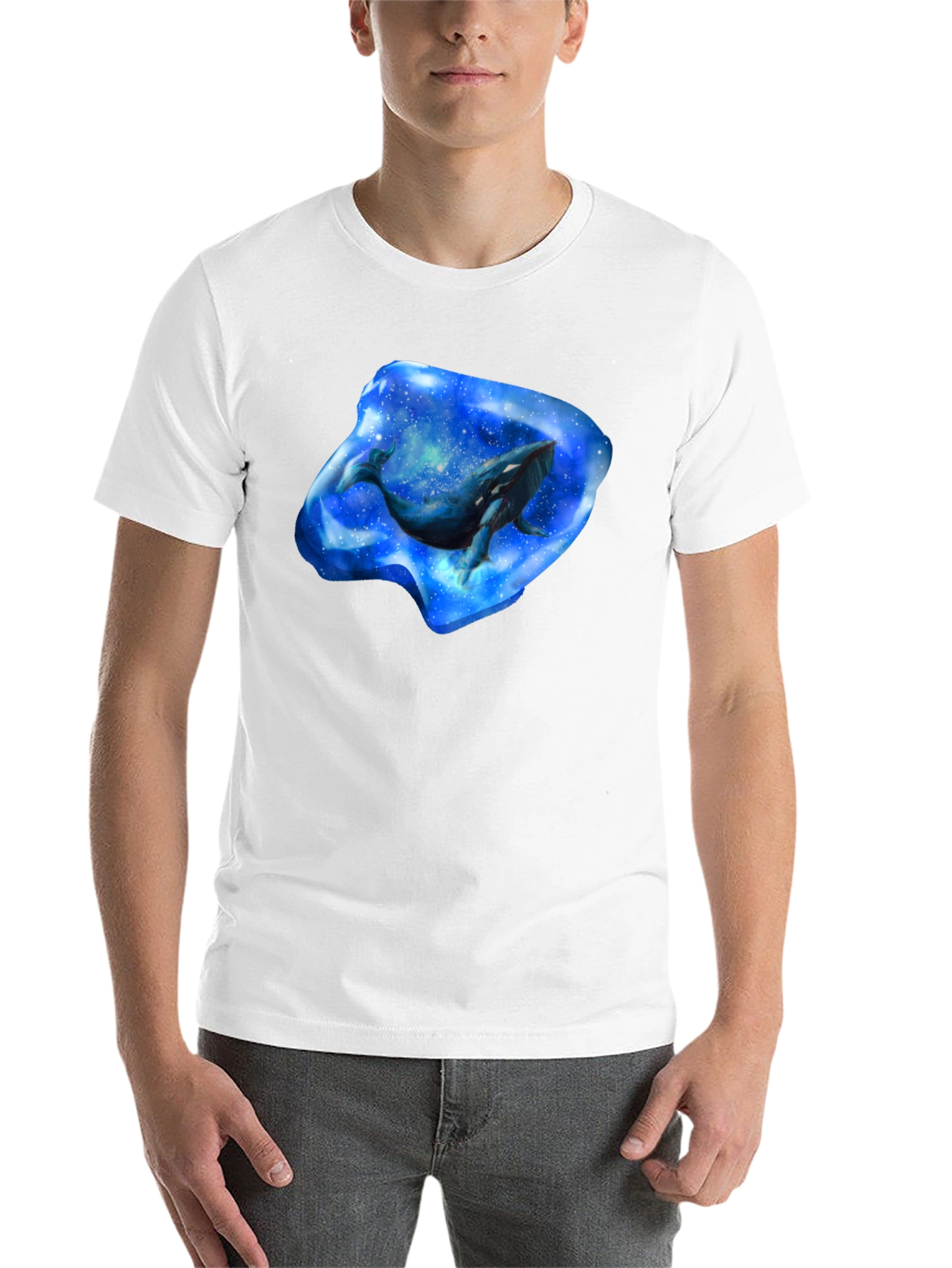 Whale Galaxy Graphic Black T-Shirt - 14