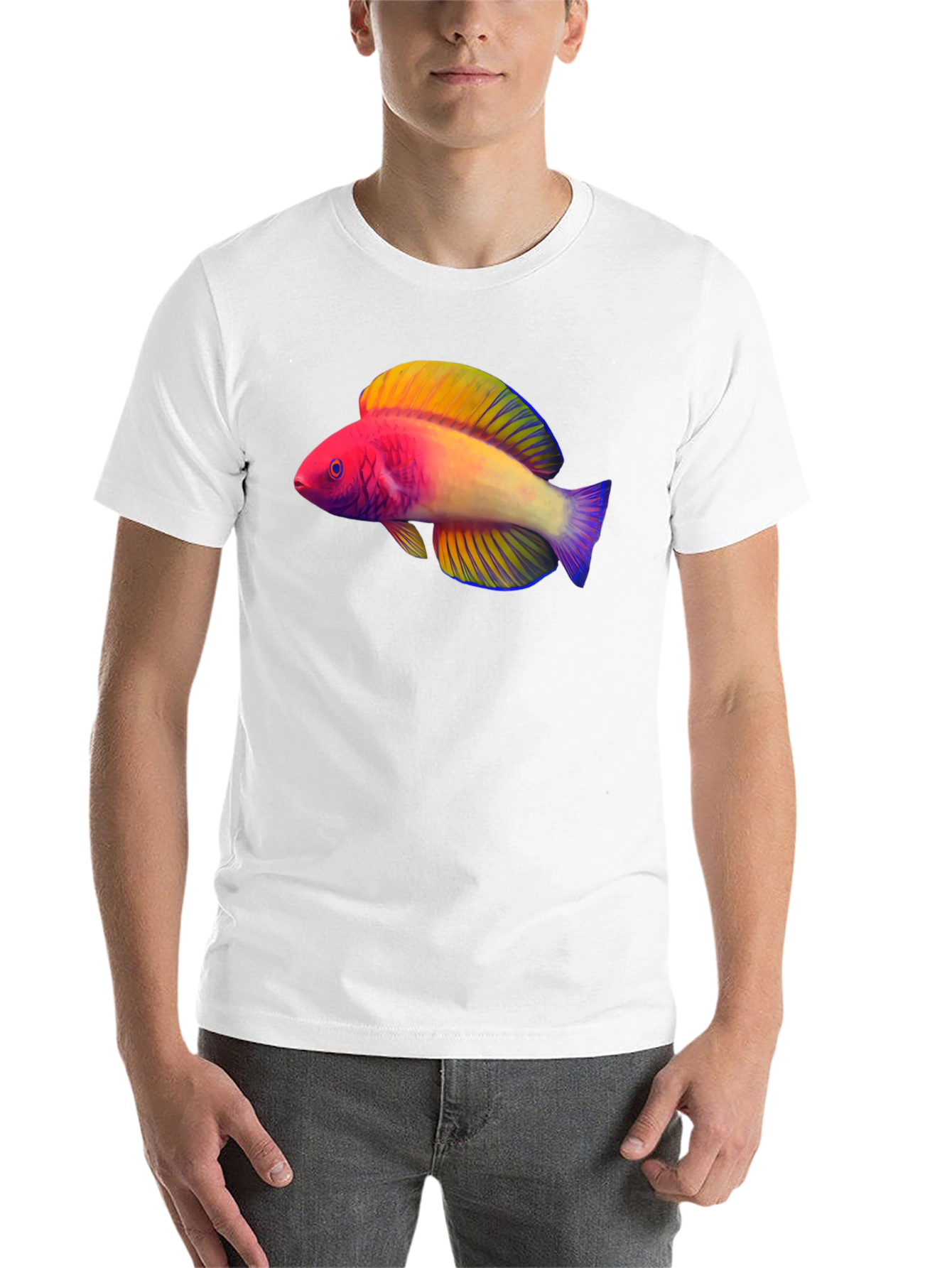 Black Colorful Fish Graphic T-Shirt view 14