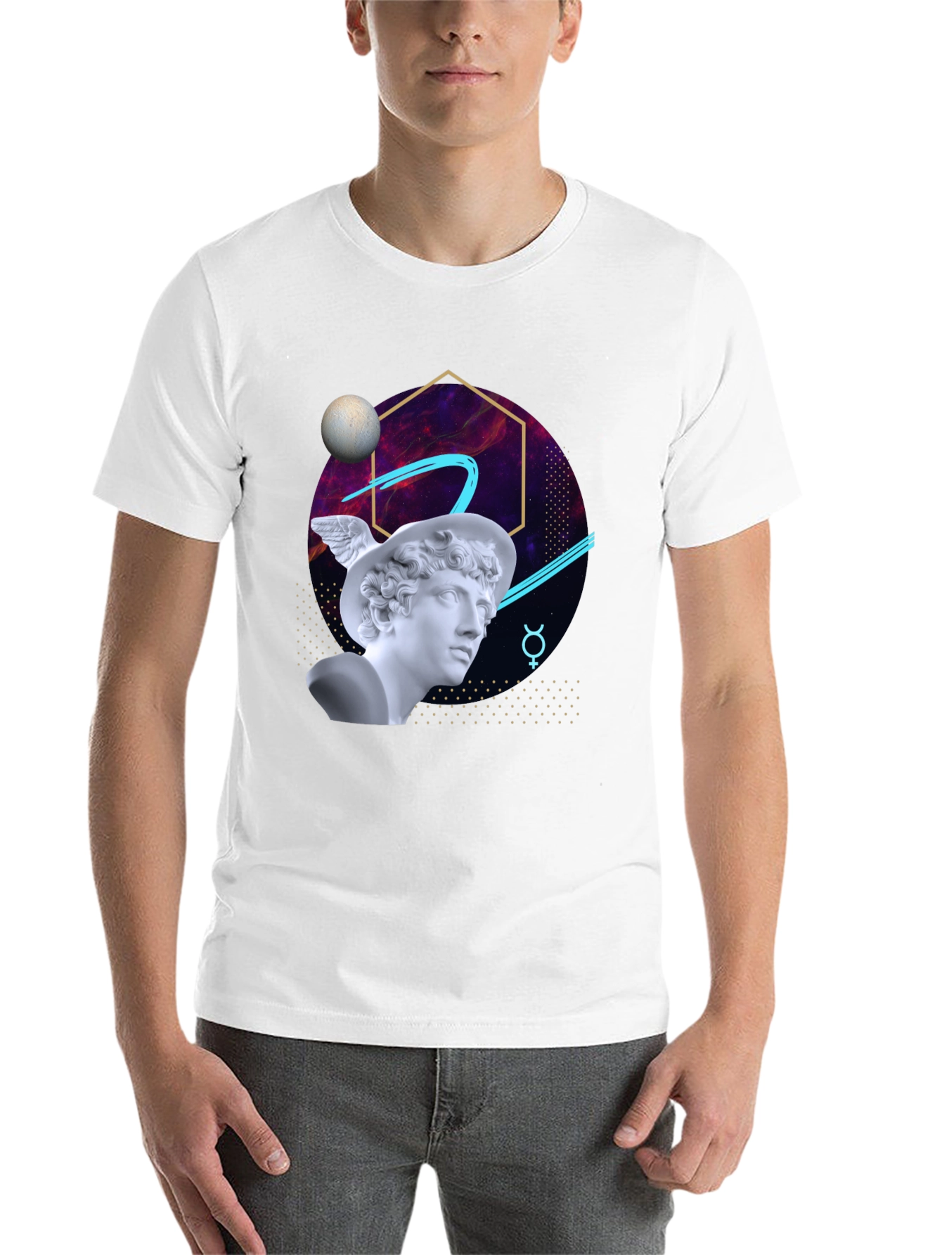 Black Mercury Bust Graphic Tee - Retro Aesthetic view 14