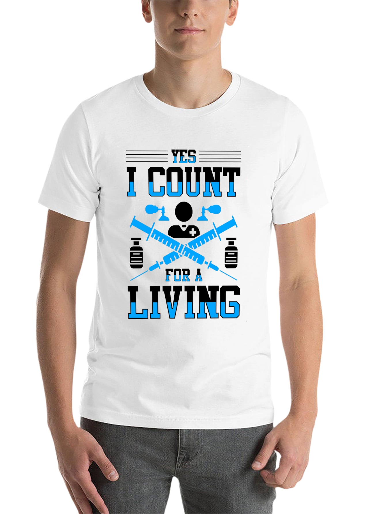 Yes I Count for a Living Graphic T-Shirt - 14
