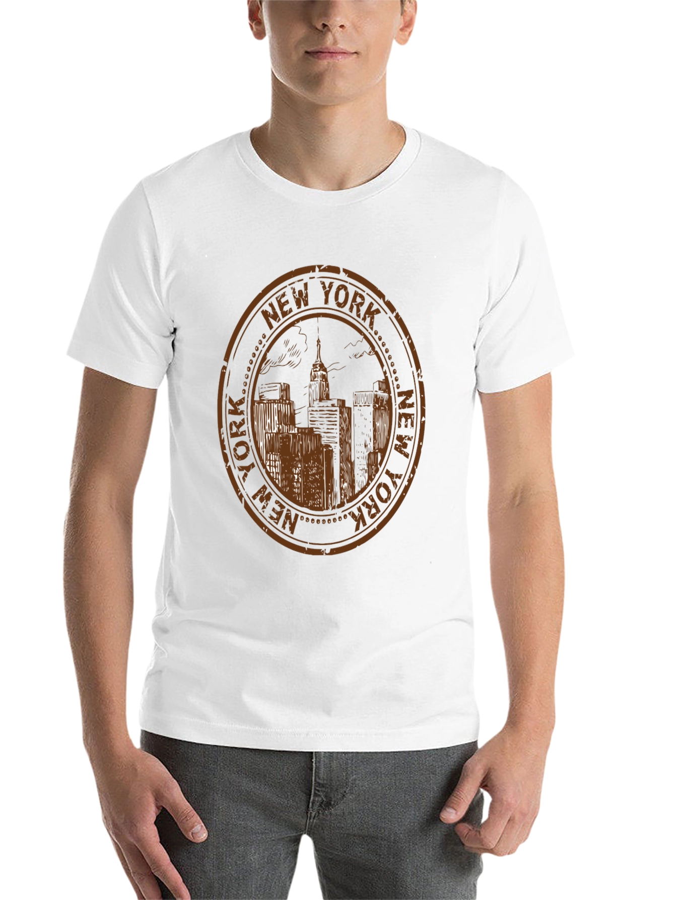 Black New York Cityscape Black T-Shirt view 14