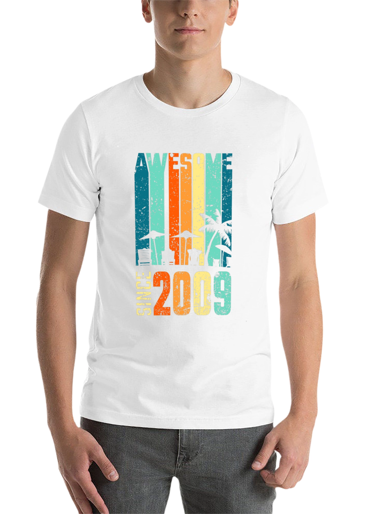 Black Awesome Since 2009 Graphic T-Shirt view 14