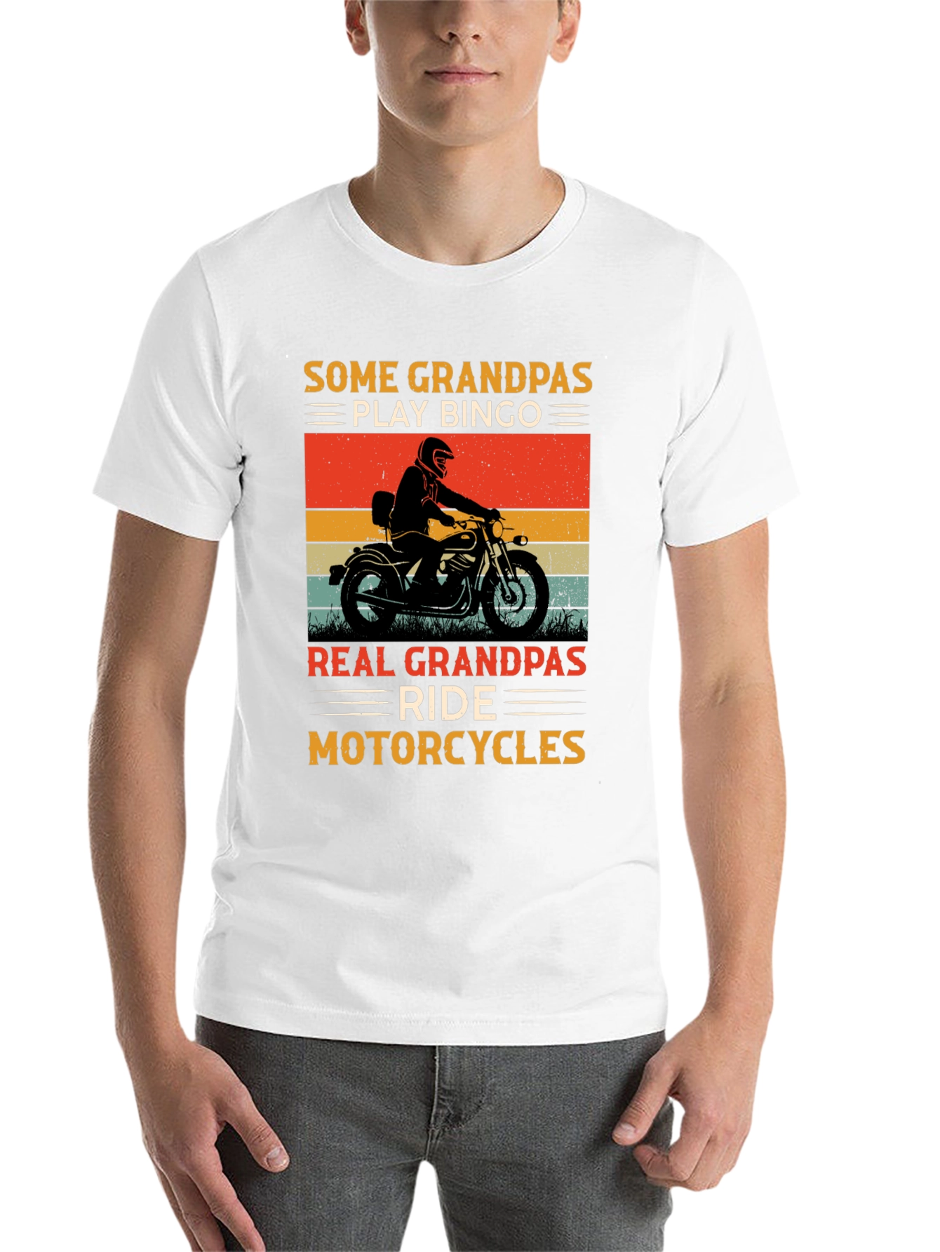 Black Grandpa Motorcycle T-Shirt view 14