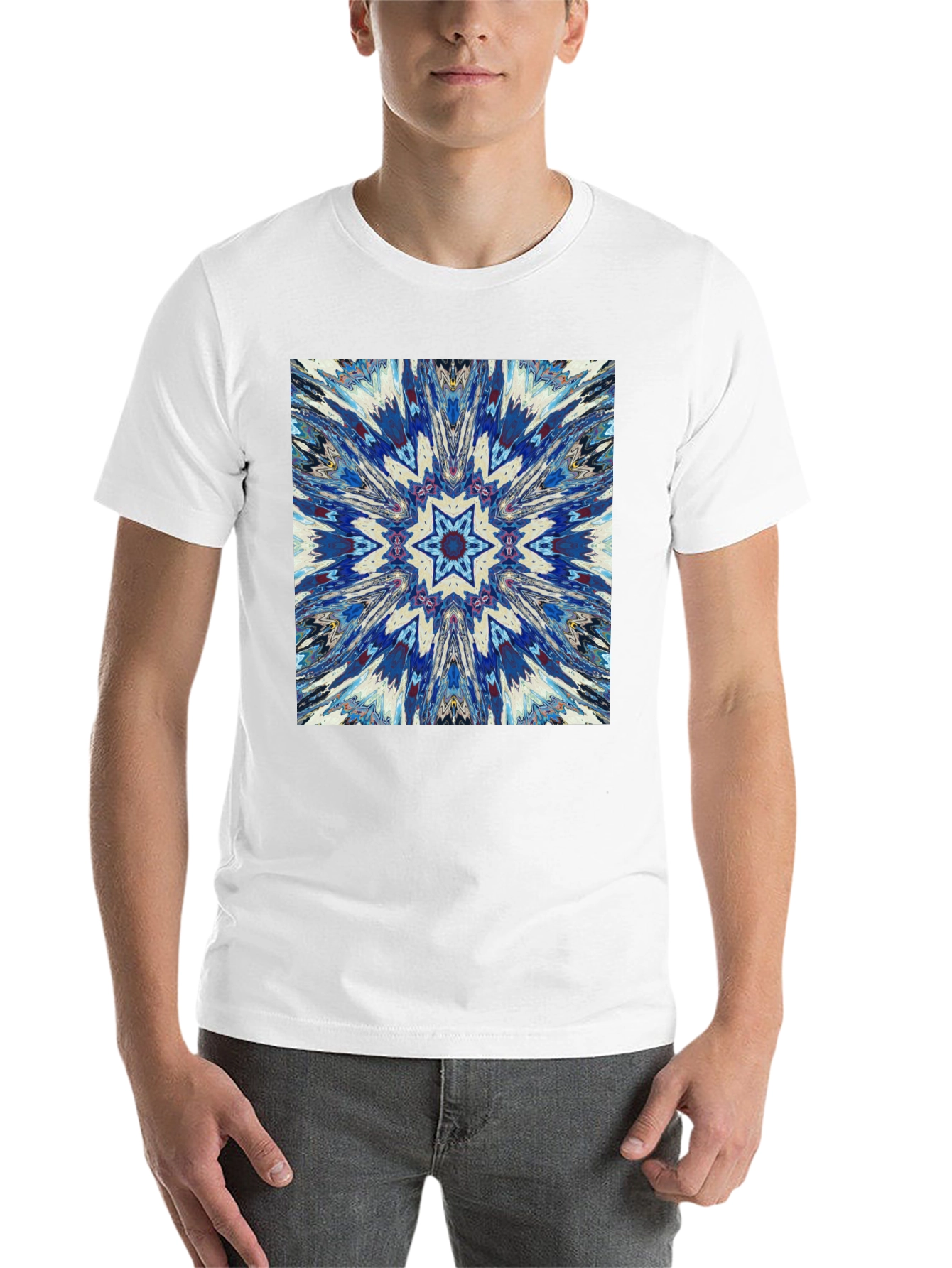 Black Kaleidoscope Starburst Graphic Tee - Unisex view 14