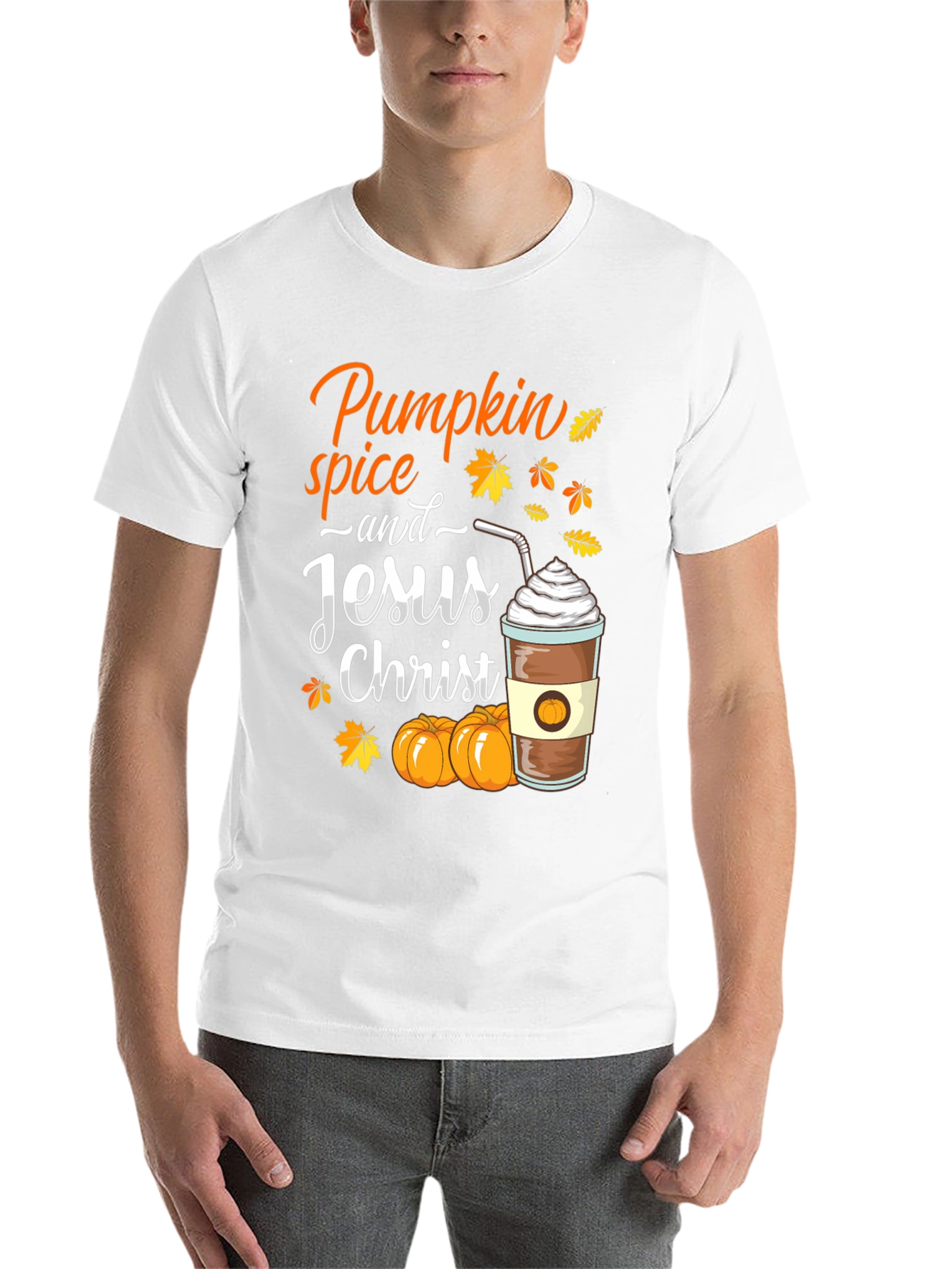 Black Pumpkin Spice and Jesus Christ T-Shirt view 14