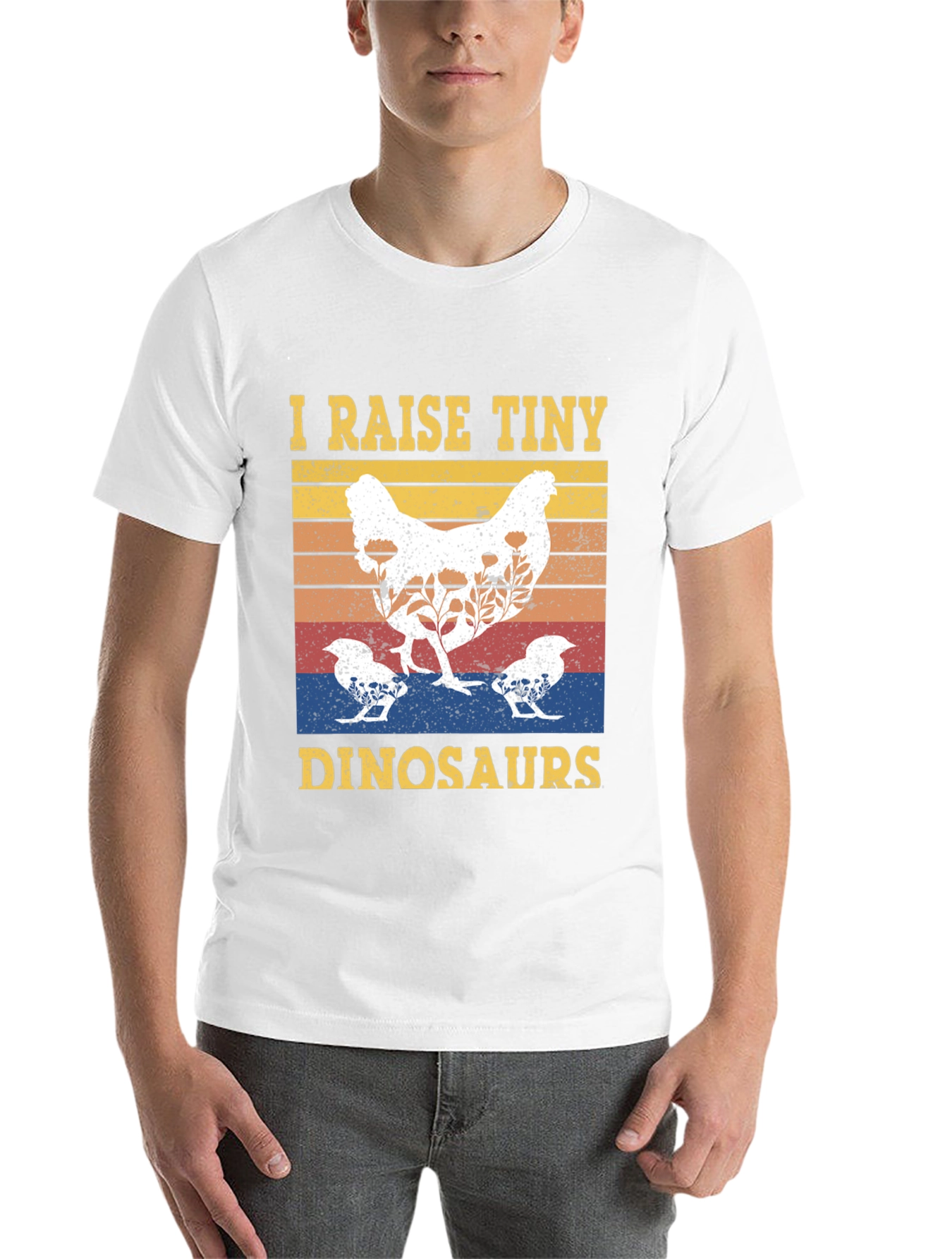 Black I Raise Tiny Dinosaurs Chicken T-Shirt view 14