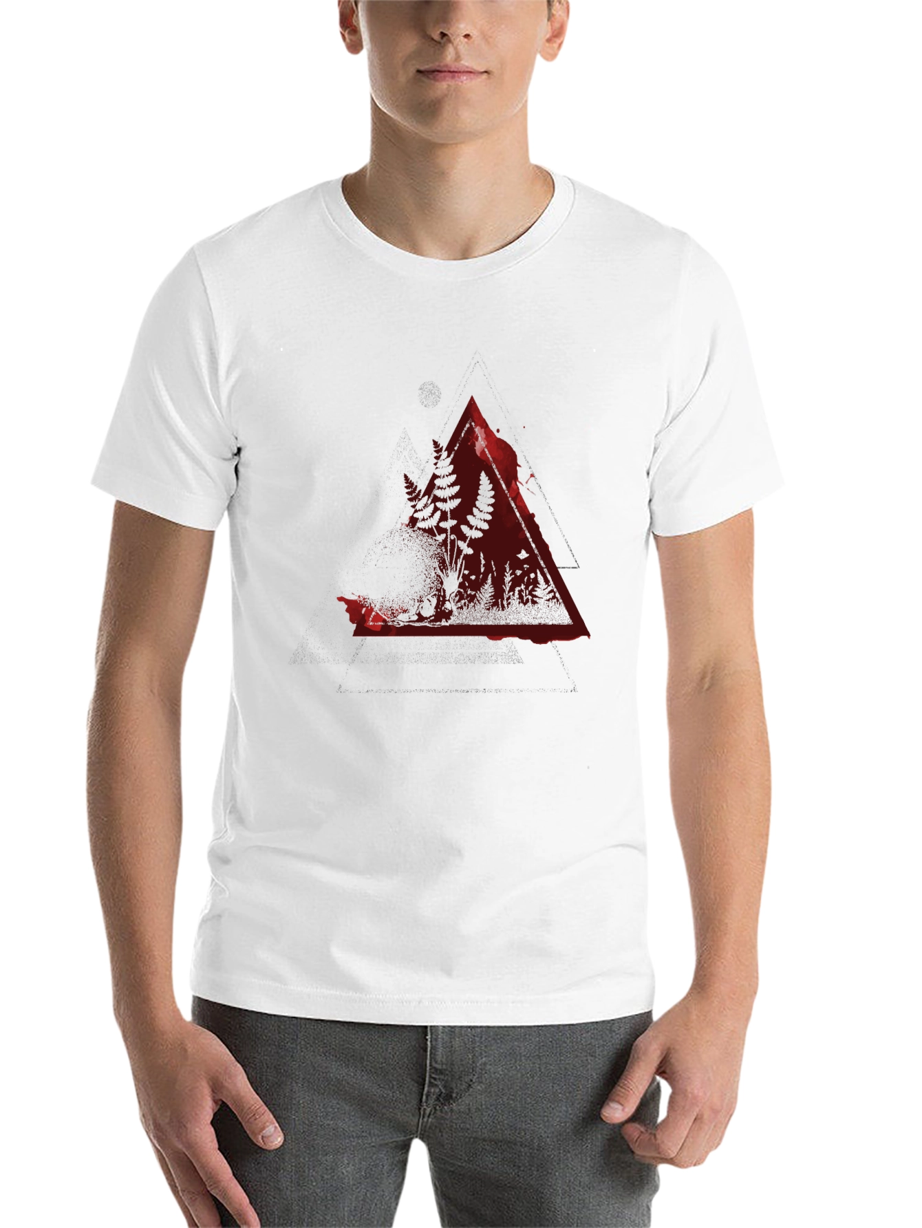 Black Crimson Forest Triangle Graphic Black Tee view 14