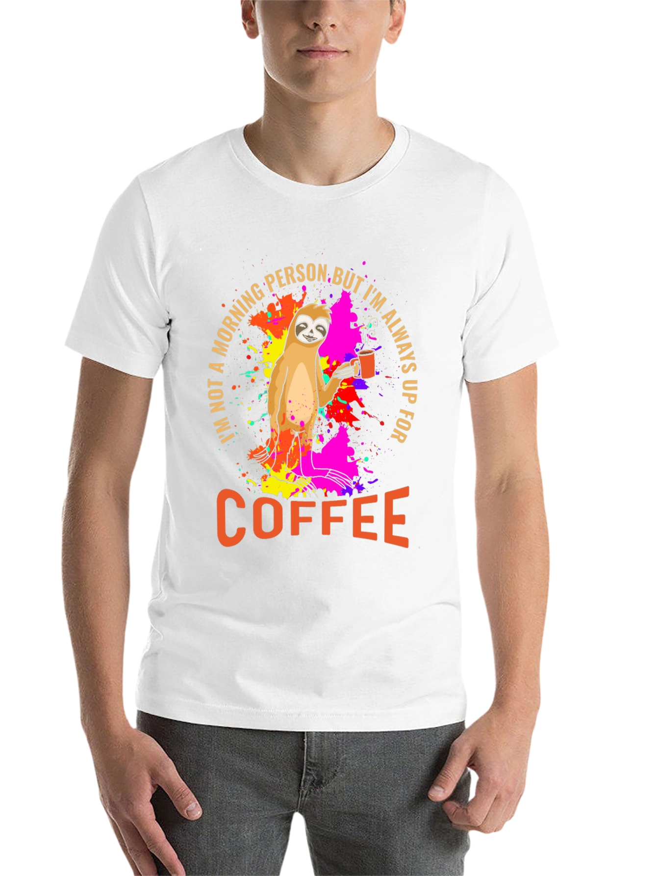 Black Sloth Coffee T-Shirt - Morning Person Funny Tee view 14