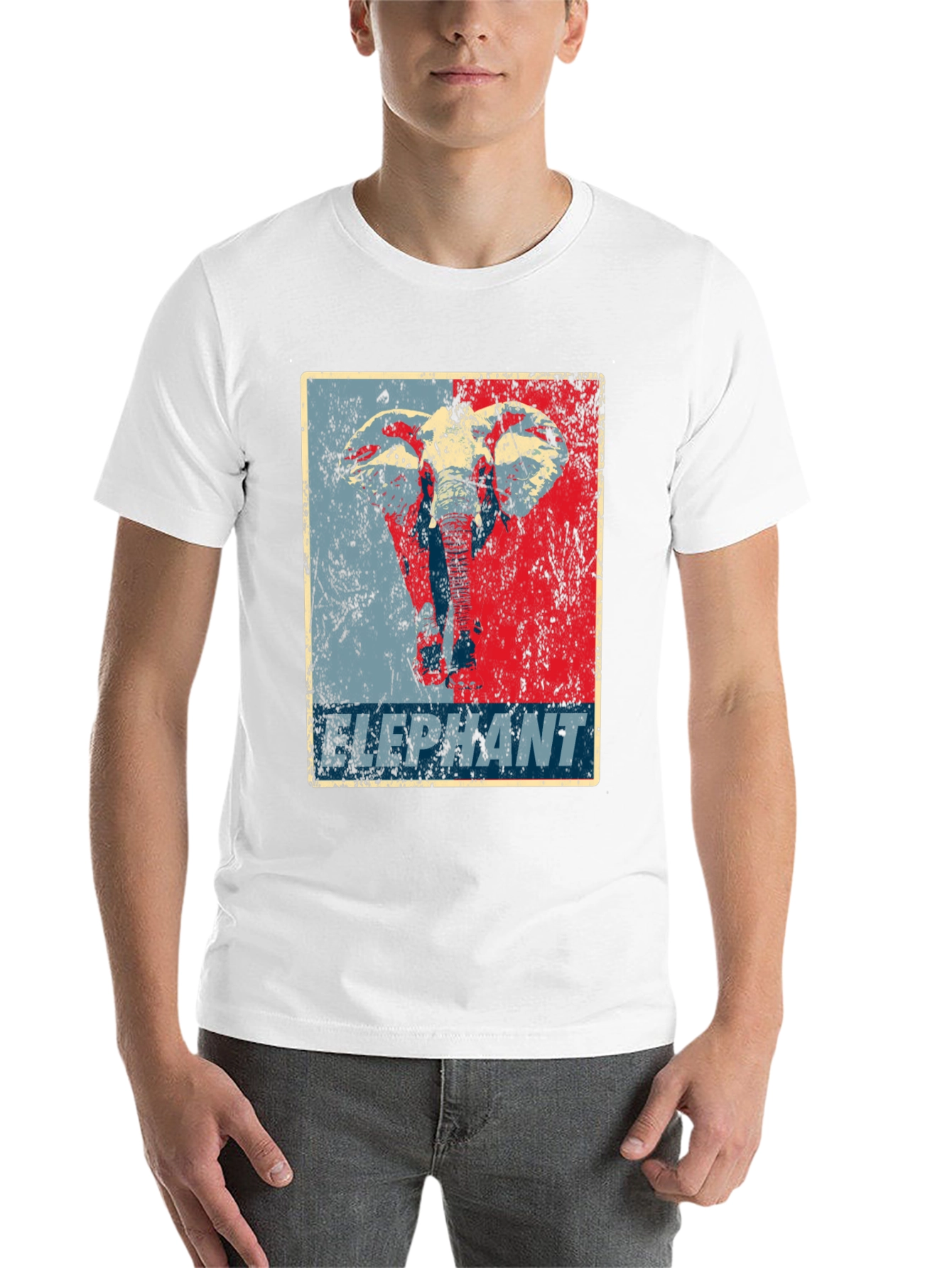 Black Elephant Graphic Print Crew Neck T-Shirt view 14
