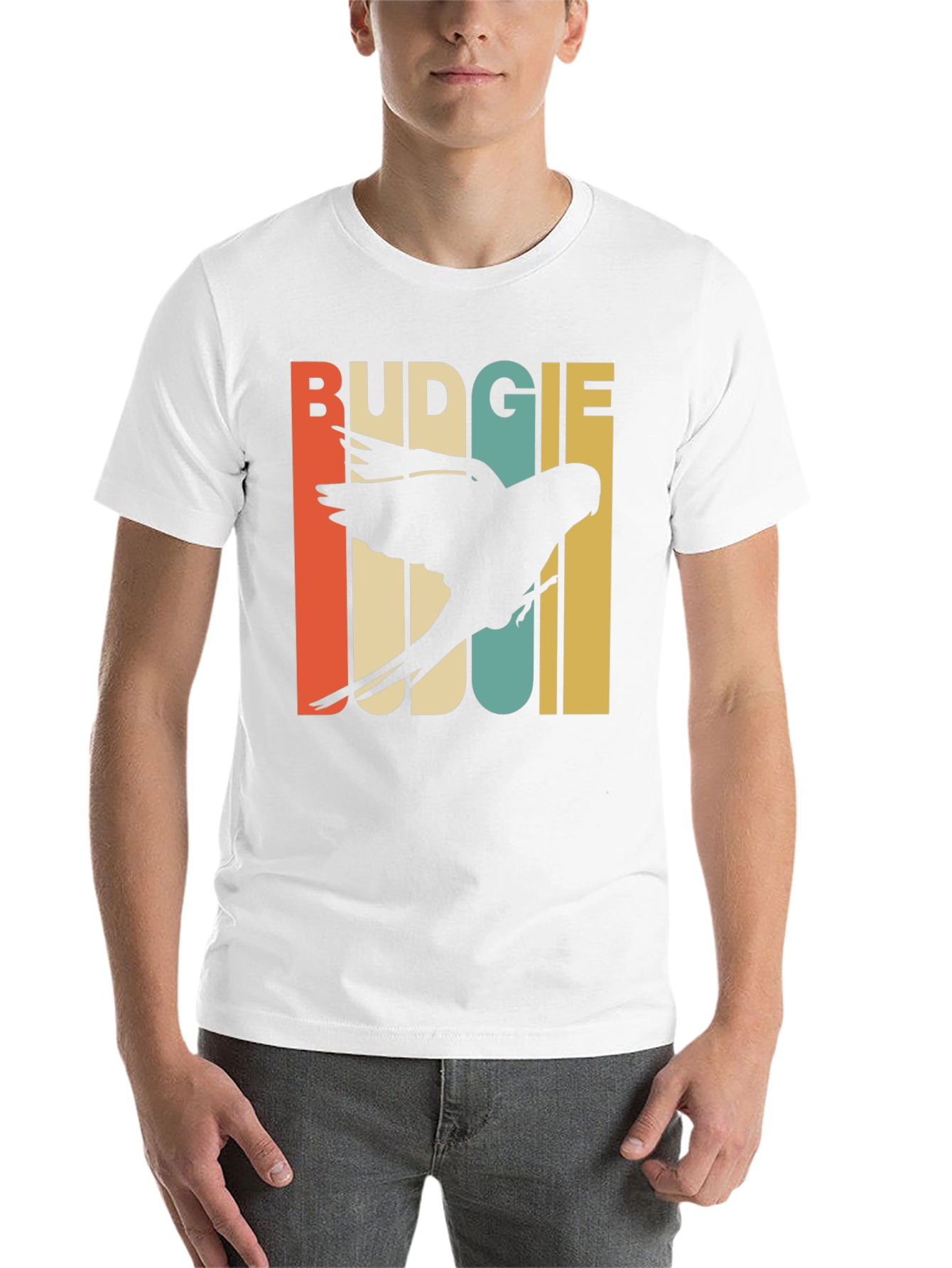 Black Retro Budgie T-Shirt view 14