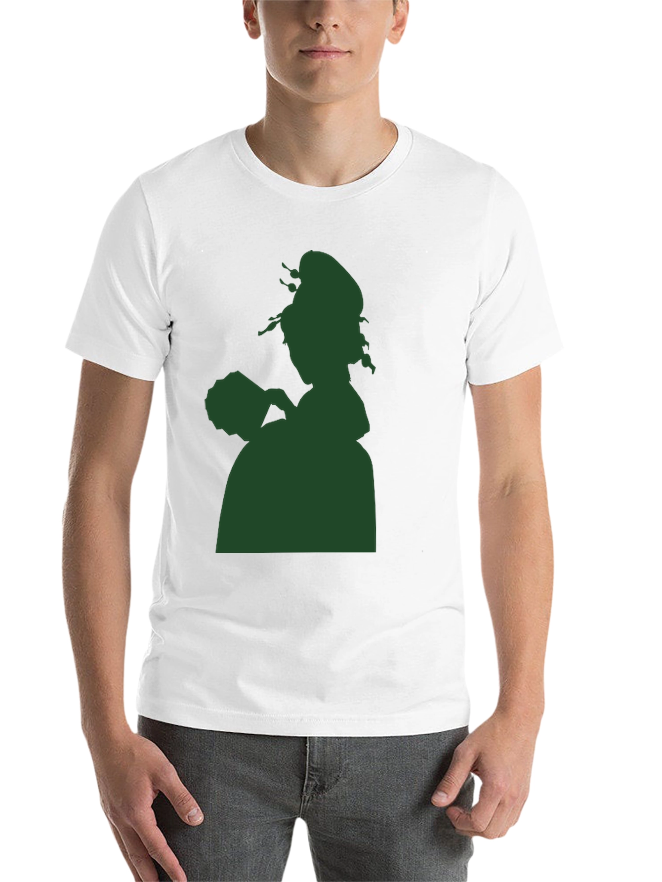 Black Silhouette Graphic Tee - Elegant Lady Design view 14