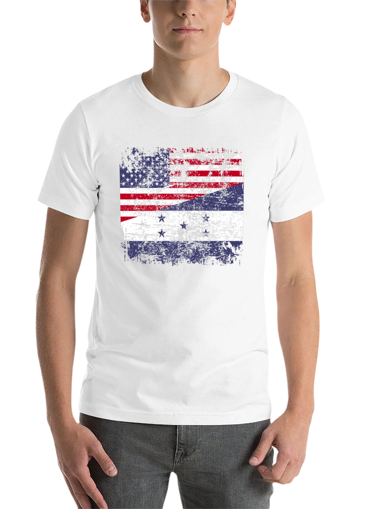 Distressed American-Dutch Flag T-Shirt - 14