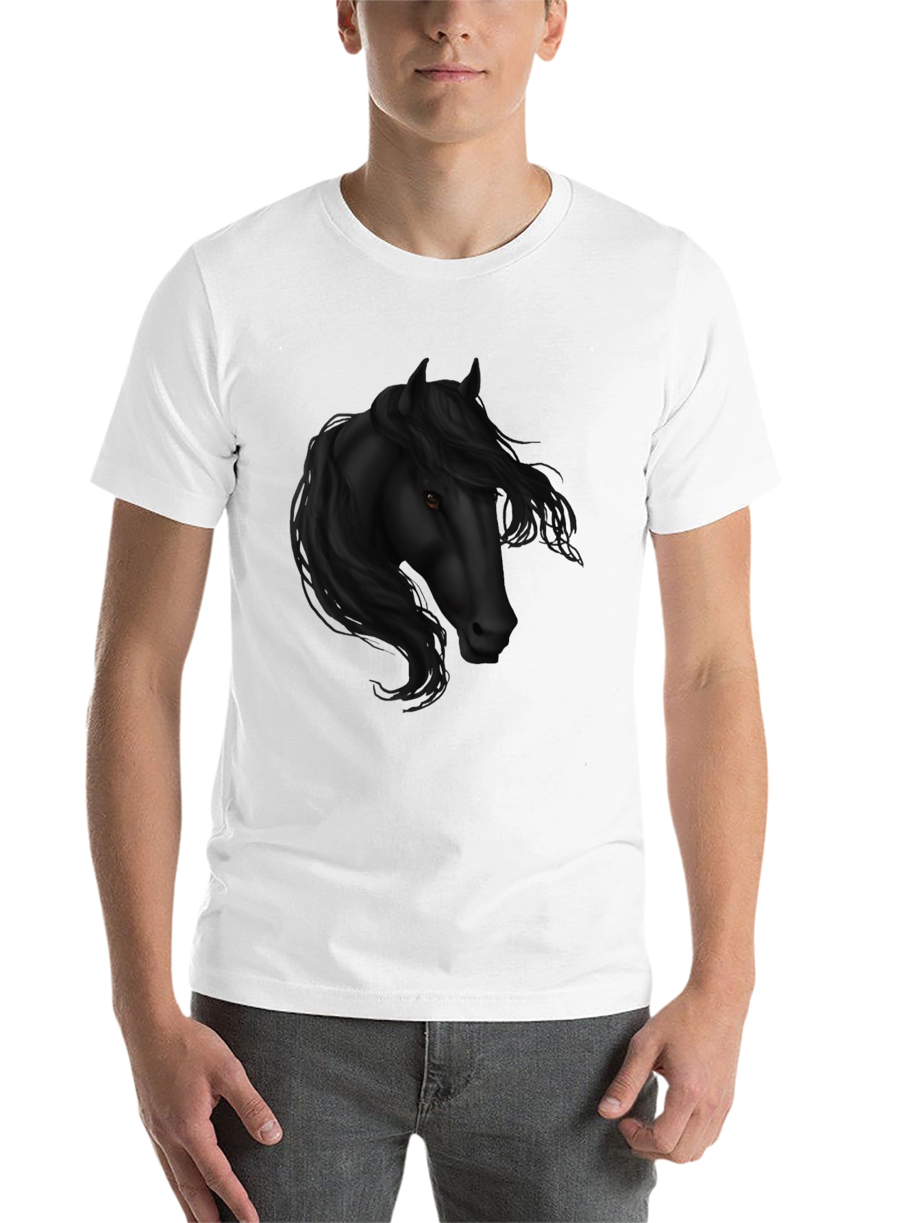 Black Black Horse Graphic Tee - Stylish Men's Casual Wear view 14