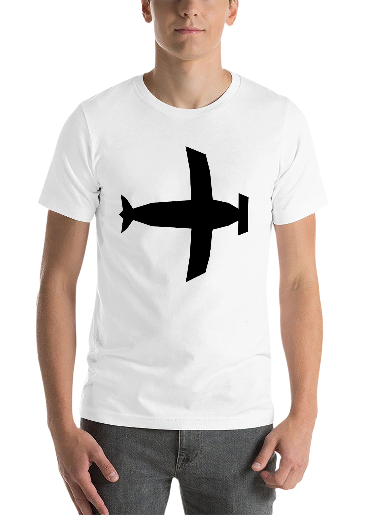 Black Airplane Graphic Tee - Black Casual Style view 14