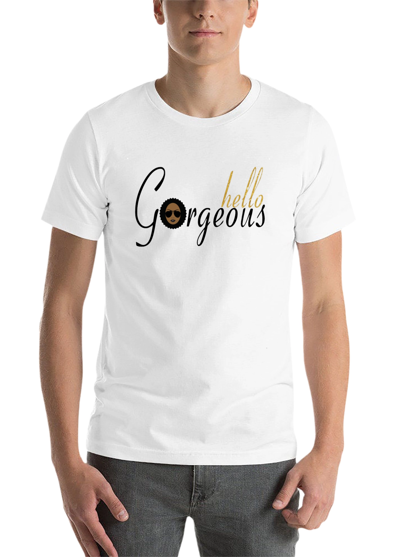Black Gorgeous Hello Tee - Stylish Graphic T-Shirt view 14