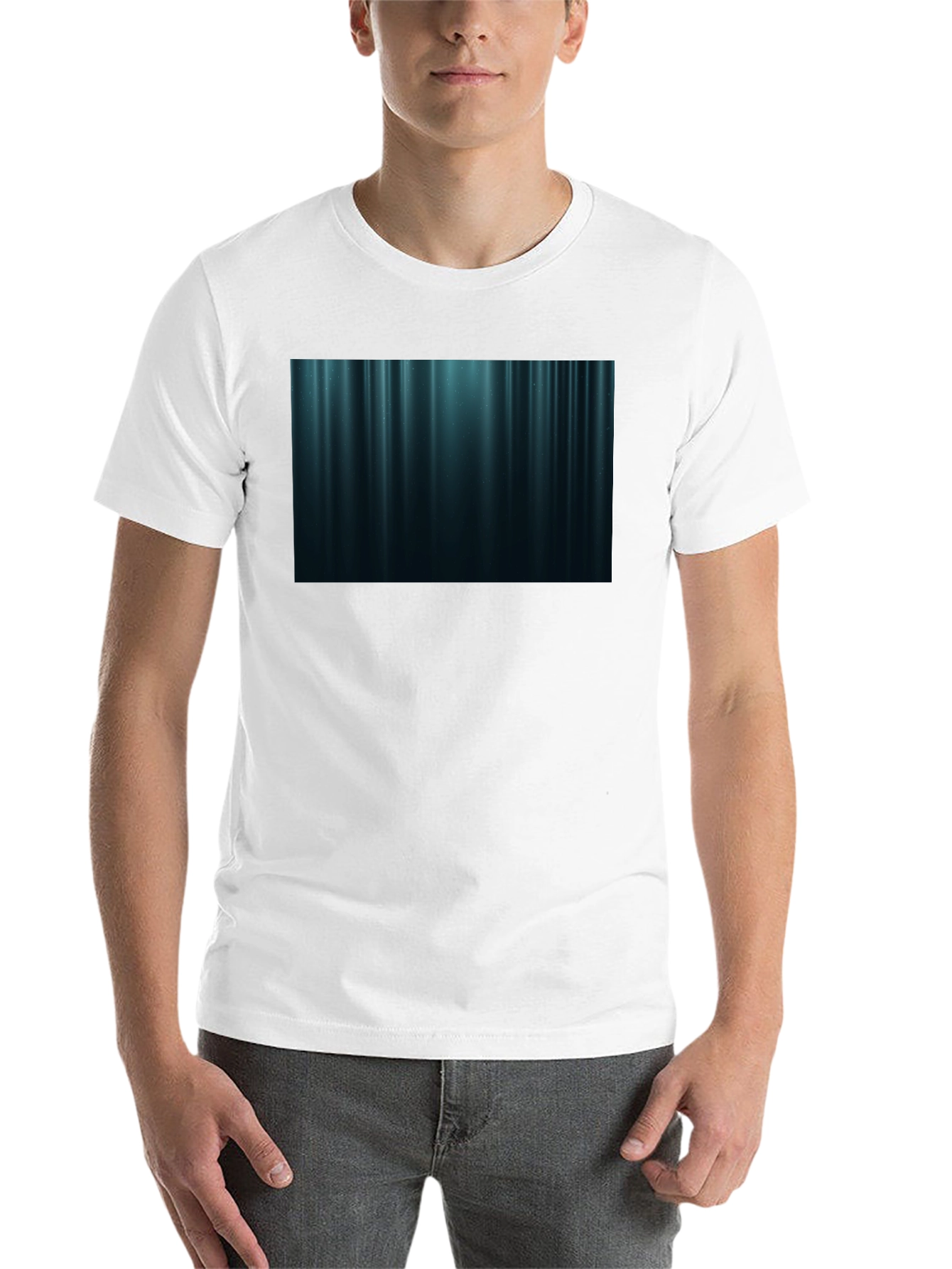 Black Abstract Vertical Stripe T-Shirt - Black view 14