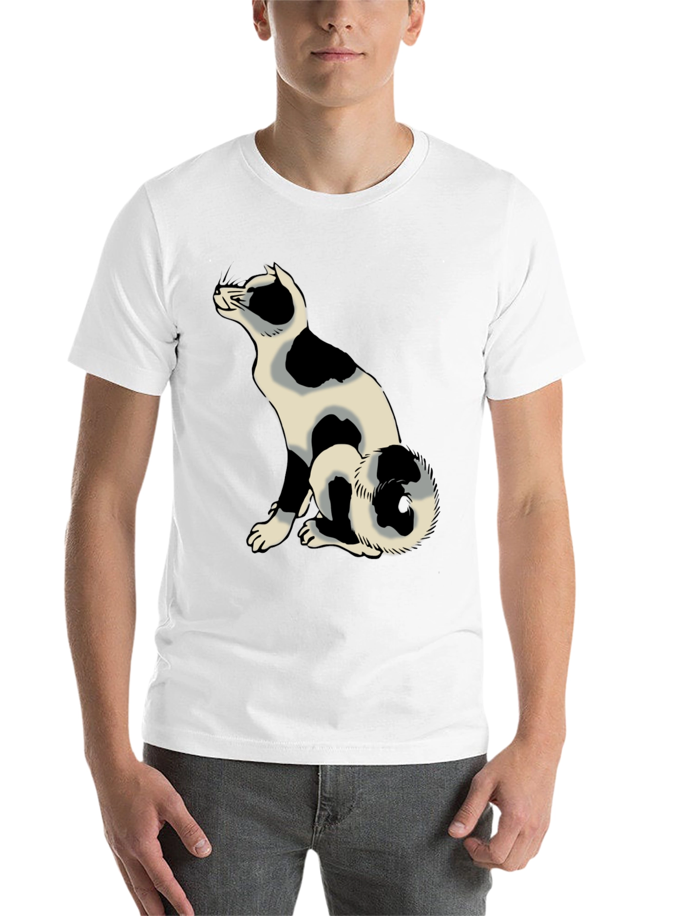Black Black T-Shirt with Cat Graphic view 14