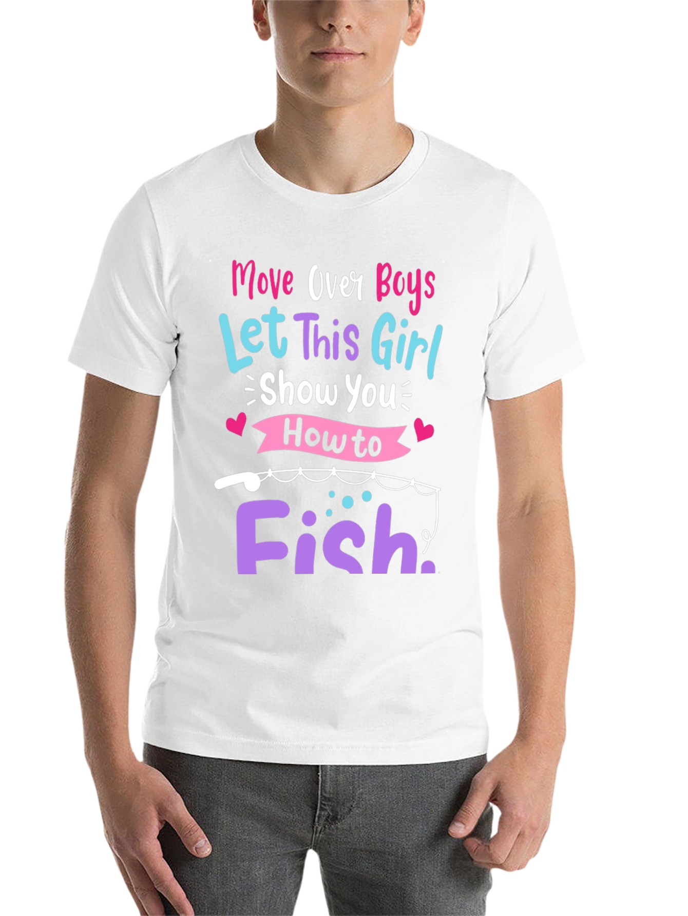Black Fishing Girl's T-Shirt - "Move Over Boys" view 14