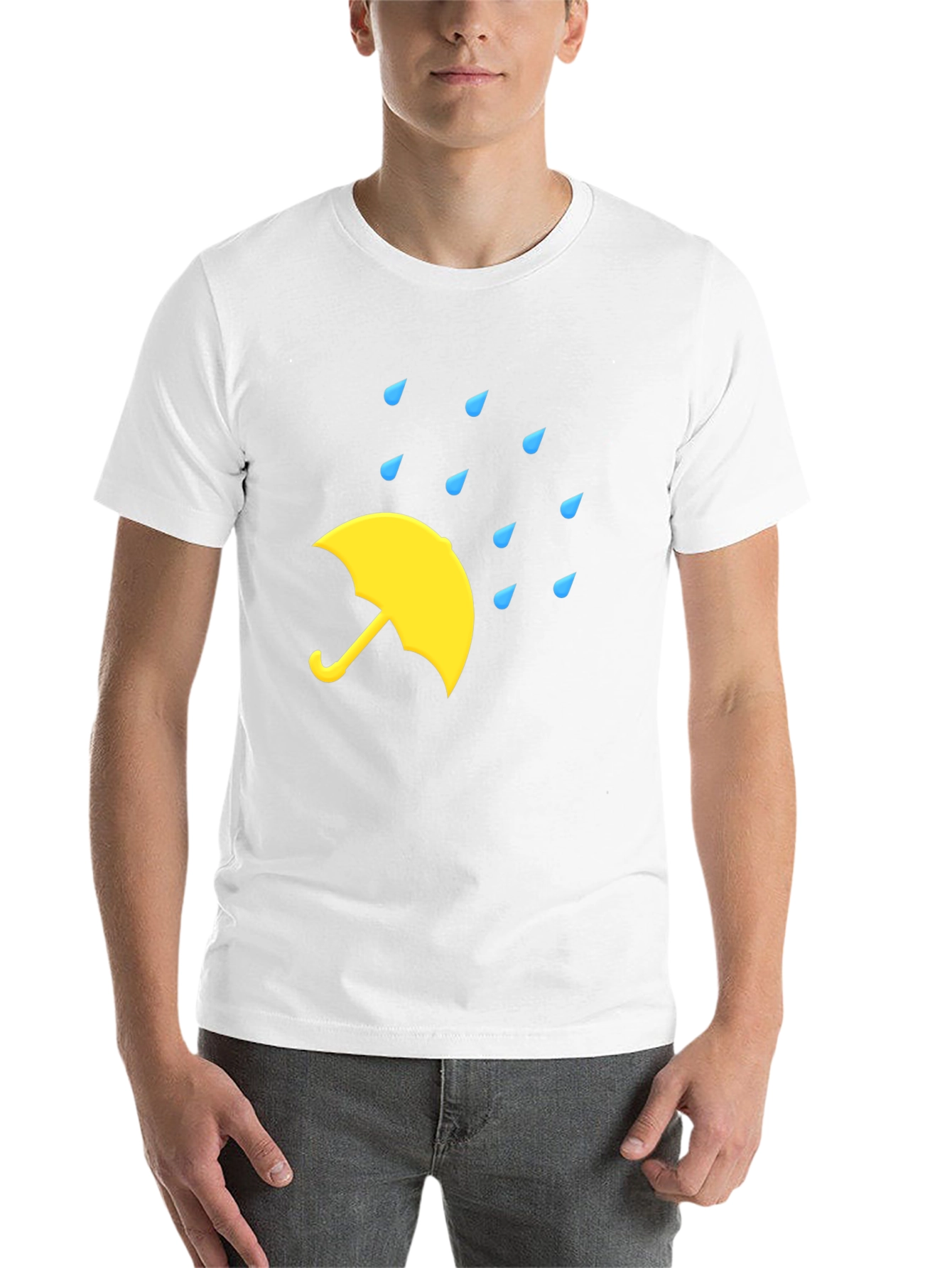 Black Rainy Day Umbrella Black T-Shirt view 14