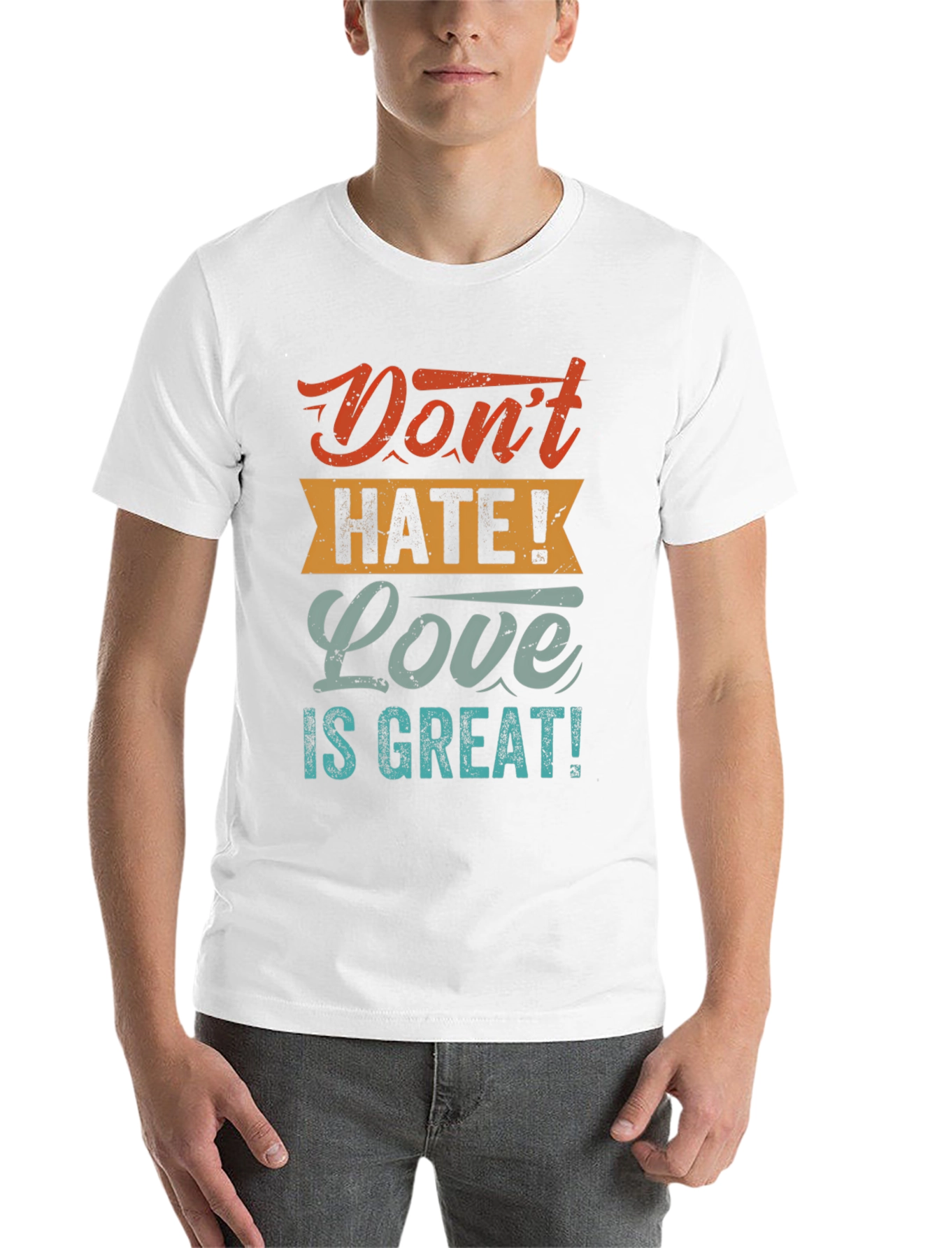 Black Don't Hate! Love is Great! T-Shirt view 14