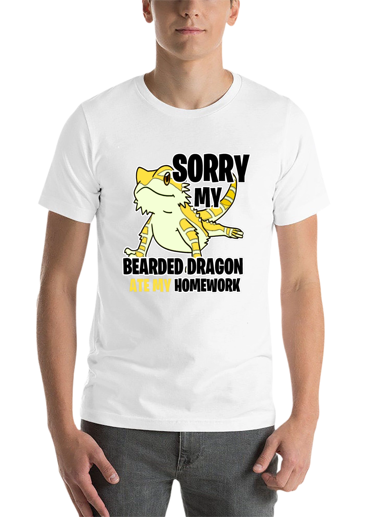 Black Bearded Dragon Ate My Homework T-Shirt view 14