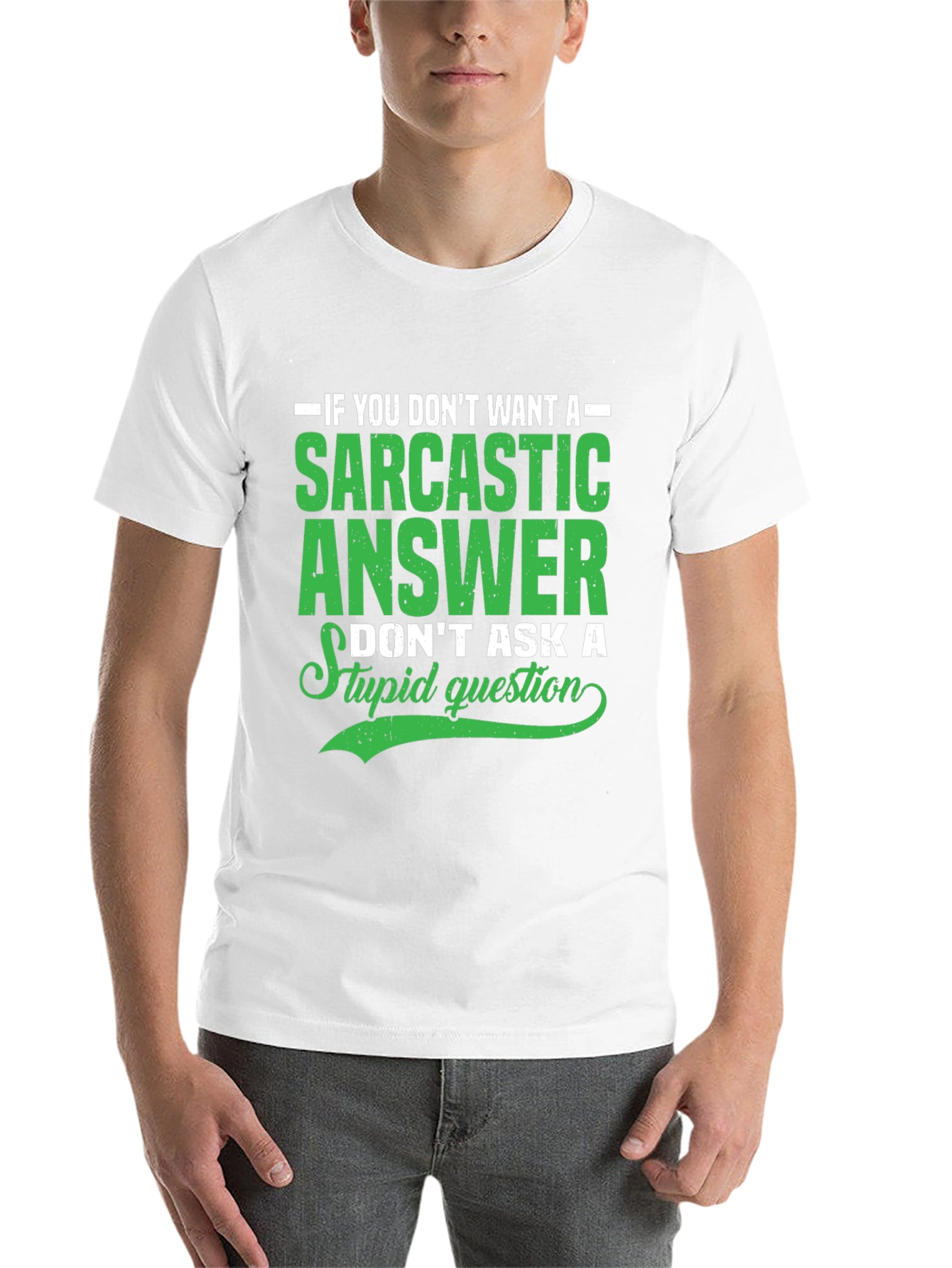 Black Sarcastic Answer Graphic T-Shirt view 14