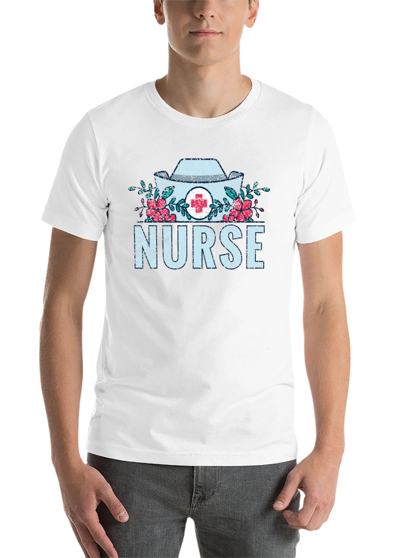 Black Nurse Floral Graphic T-Shirt - Black view 14