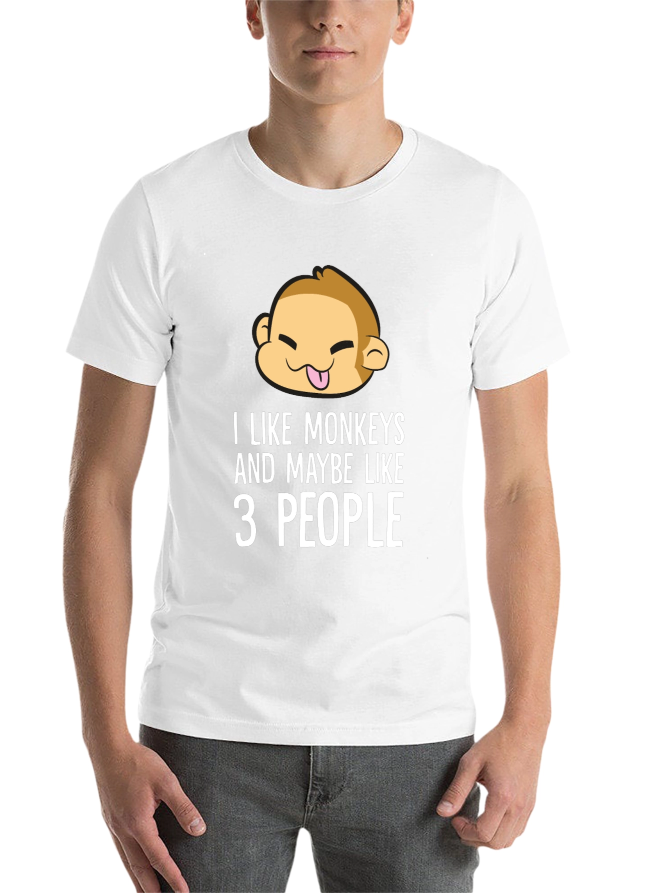Black Funny Monkey Lover T-Shirt - I Like Monkeys and Maybe Like 3 People view 14