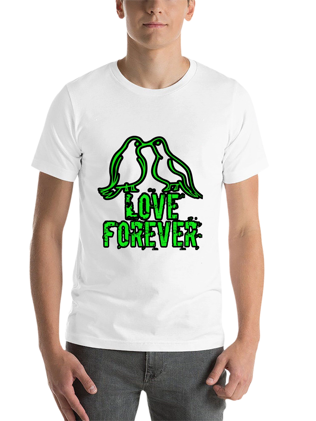Black Love Forever T-Shirt - Birds & Grunge Style view 14