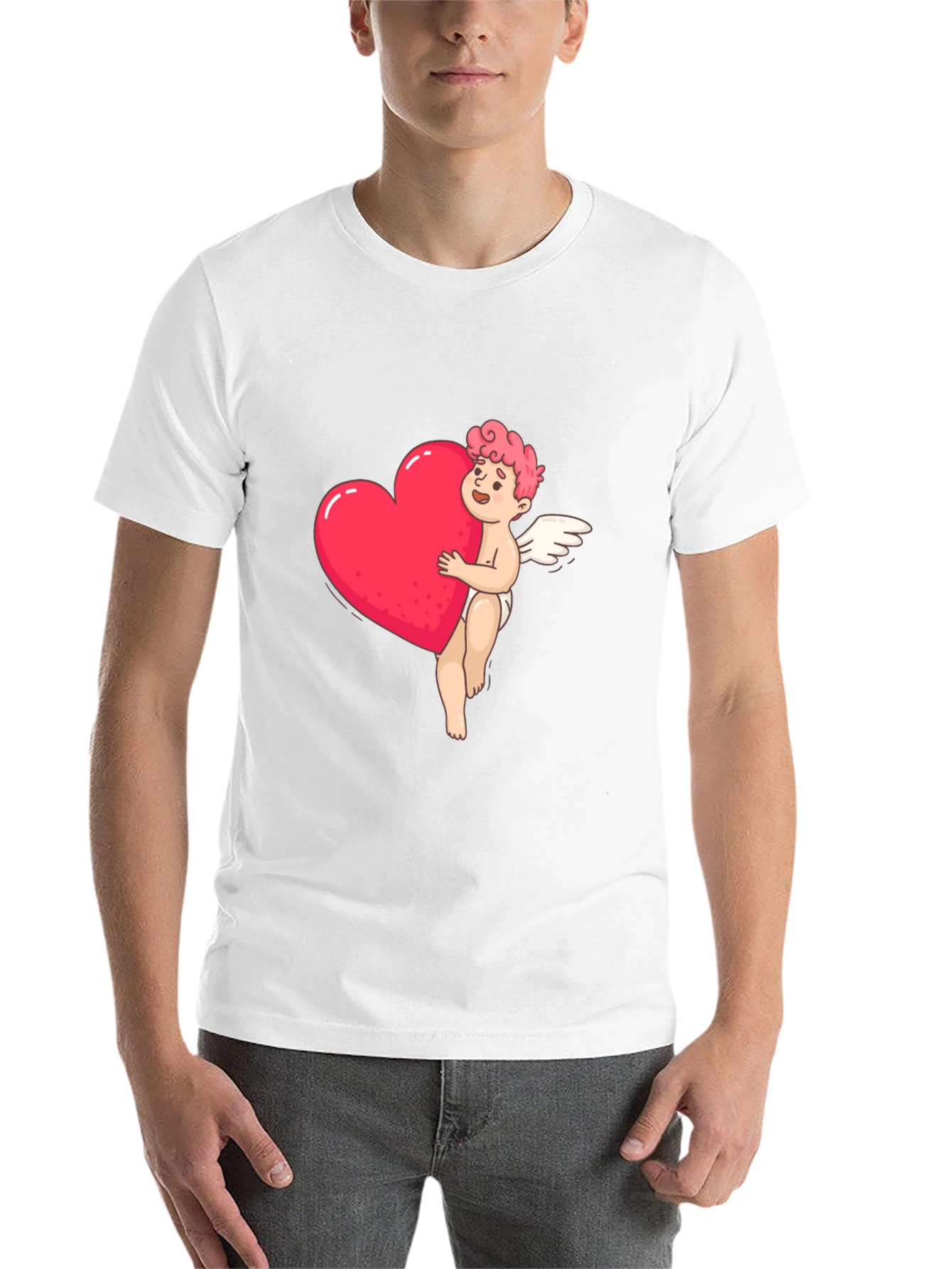 Black Cupid Heart Graphic Tee - Black view 14