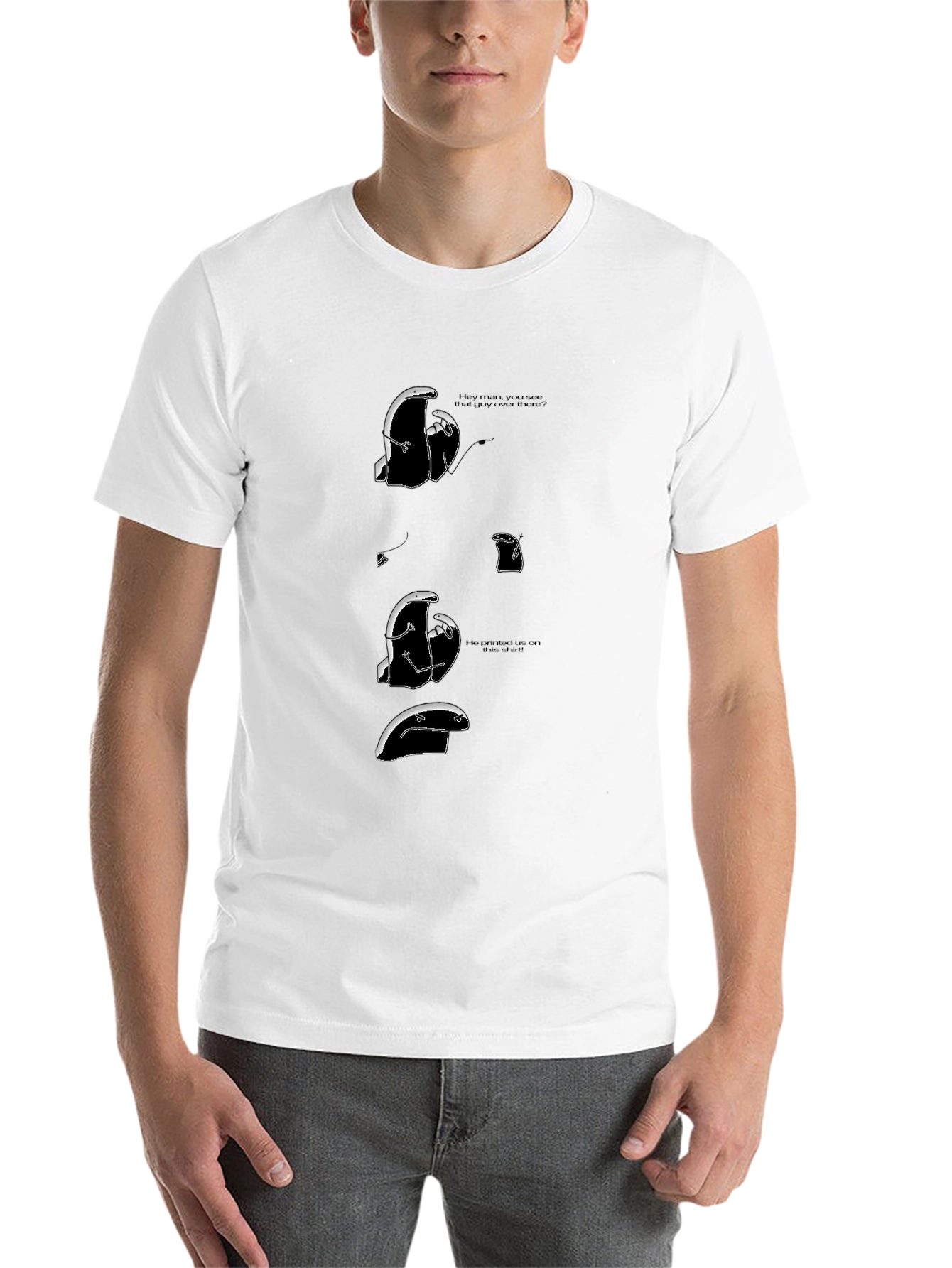 Black Humorous Animated Graphic Print T-Shirt view 14