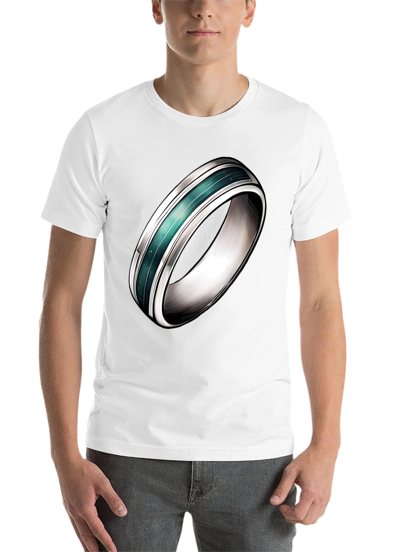 Black Statement Ring Tee - Modern Graphic Design view 14
