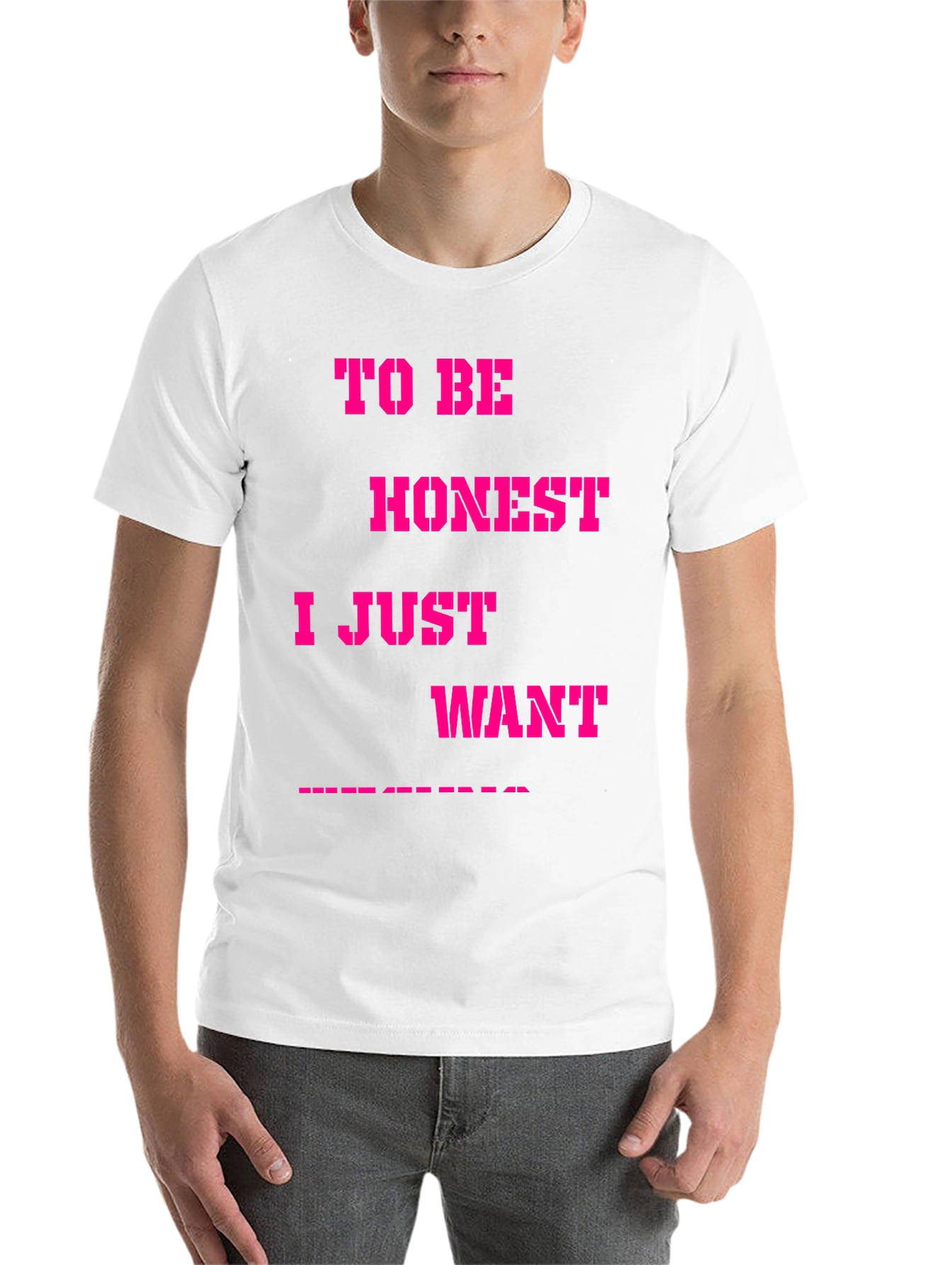 Black Funny Slogan Graphic Tee - "To Be Honest I Just Want..."  view 14