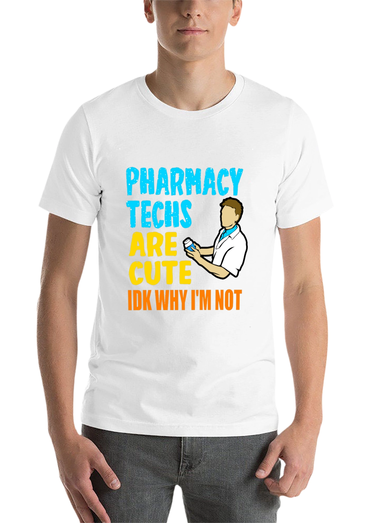 Black Pharmacy Techs Are Cute Men's Black T-Shirt view 14