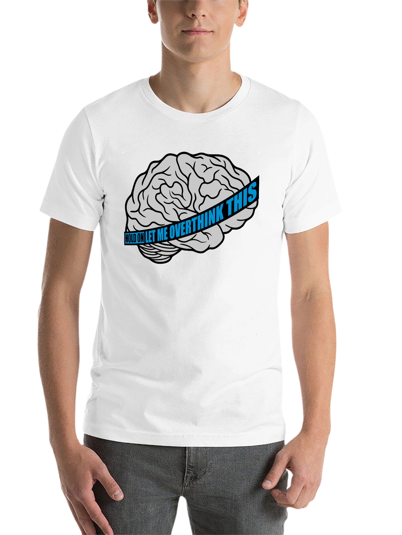 Black Overthink Brain Graphic T-Shirt - Black view 14