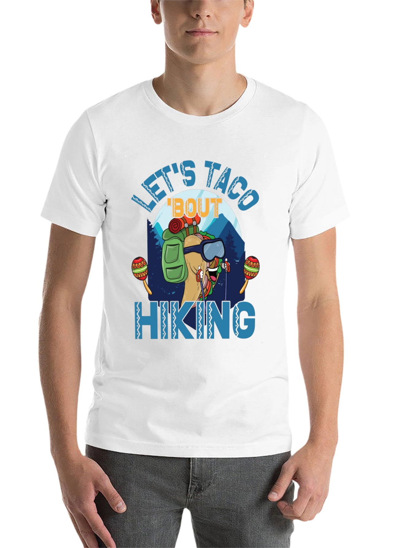 Black Let's Taco 'Bout Hiking Graphic T-Shirt view 14