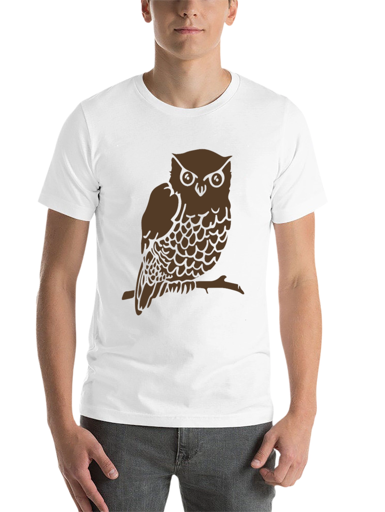 Black Owl Graphic Print Crew Neck T-Shirt view 14