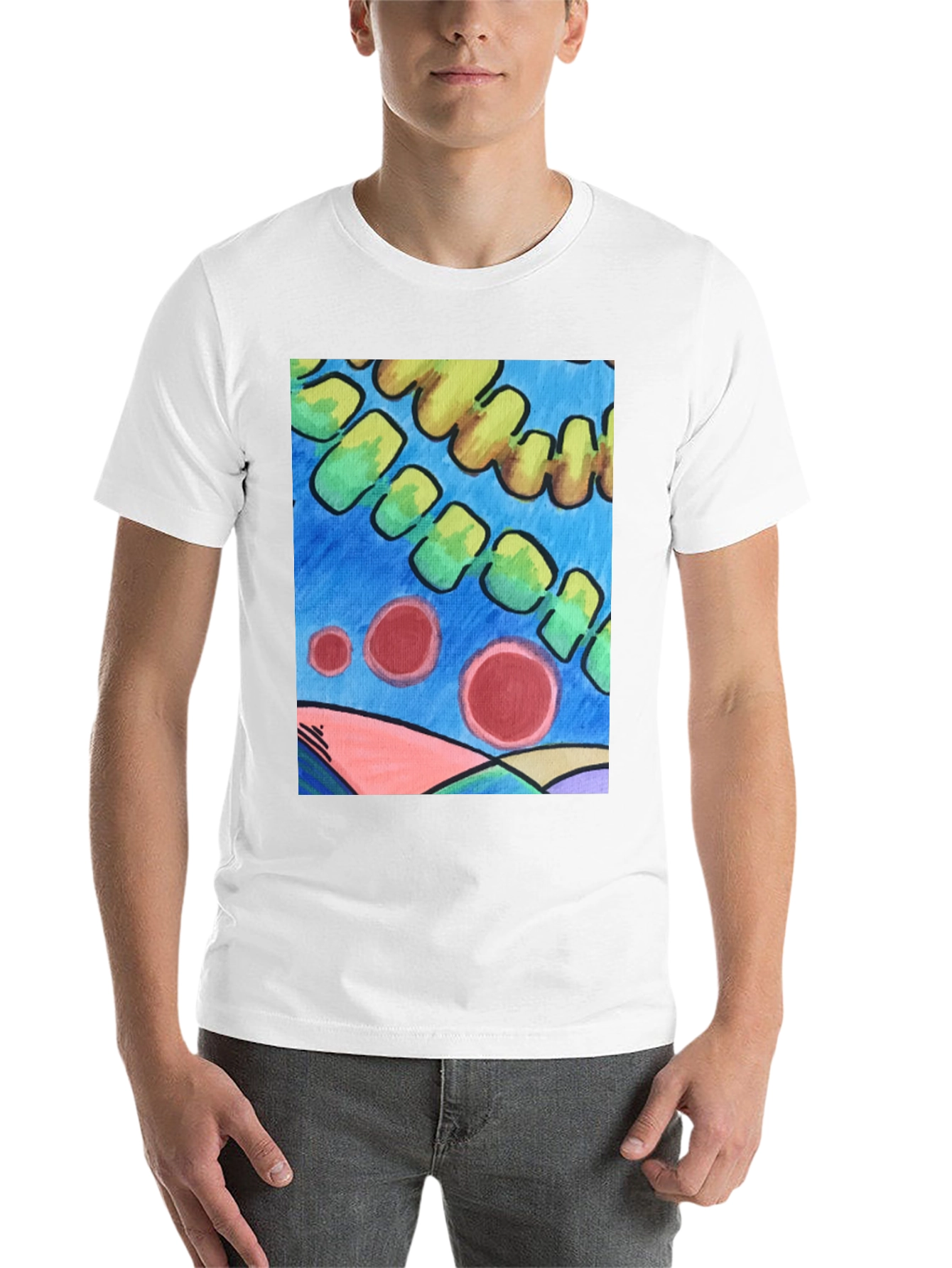 Black Abstract Art Graphic Tee - Modern Casual Style view 14
